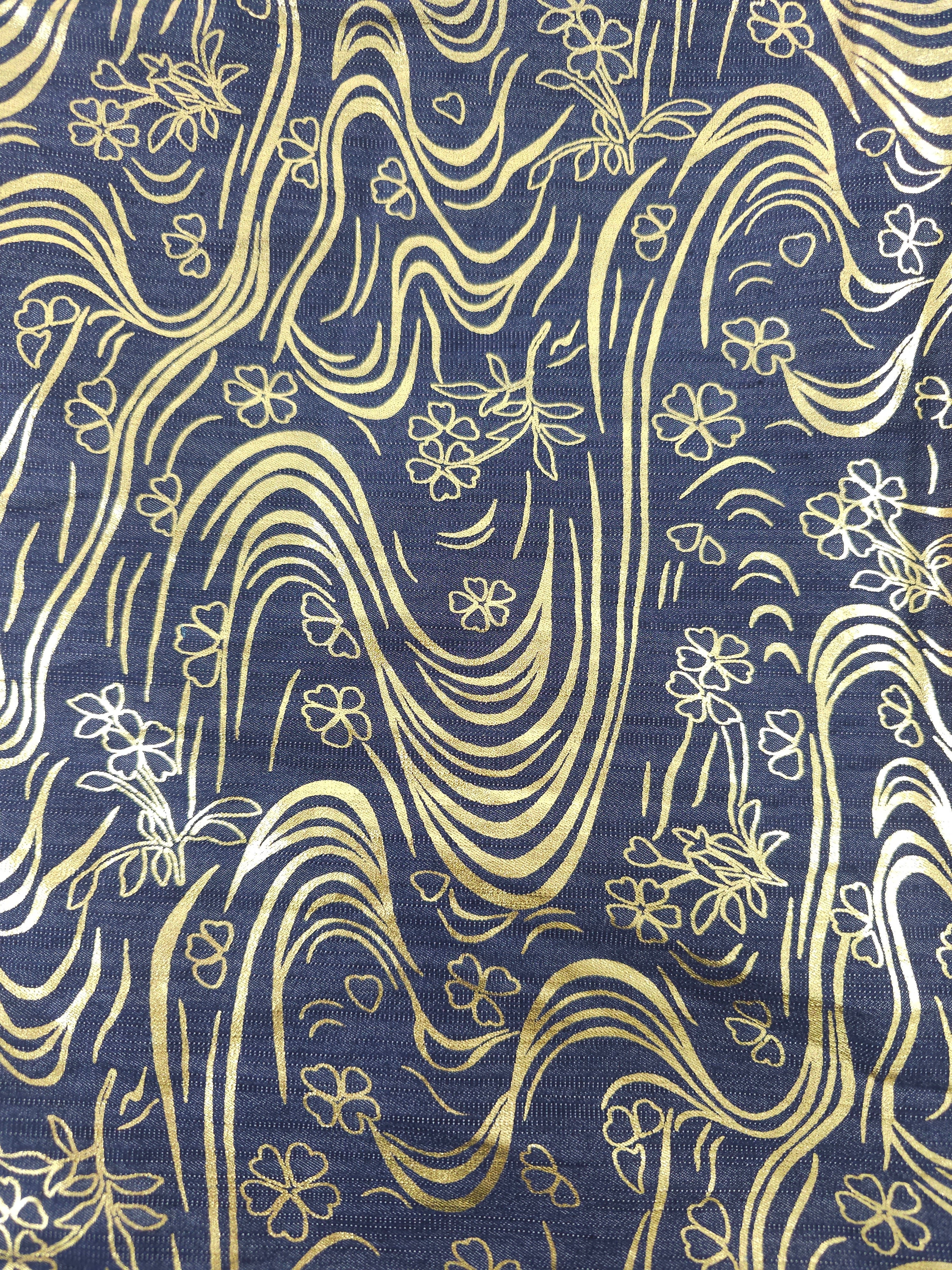 Dark metallic gold wiggle Viscose-2m piece