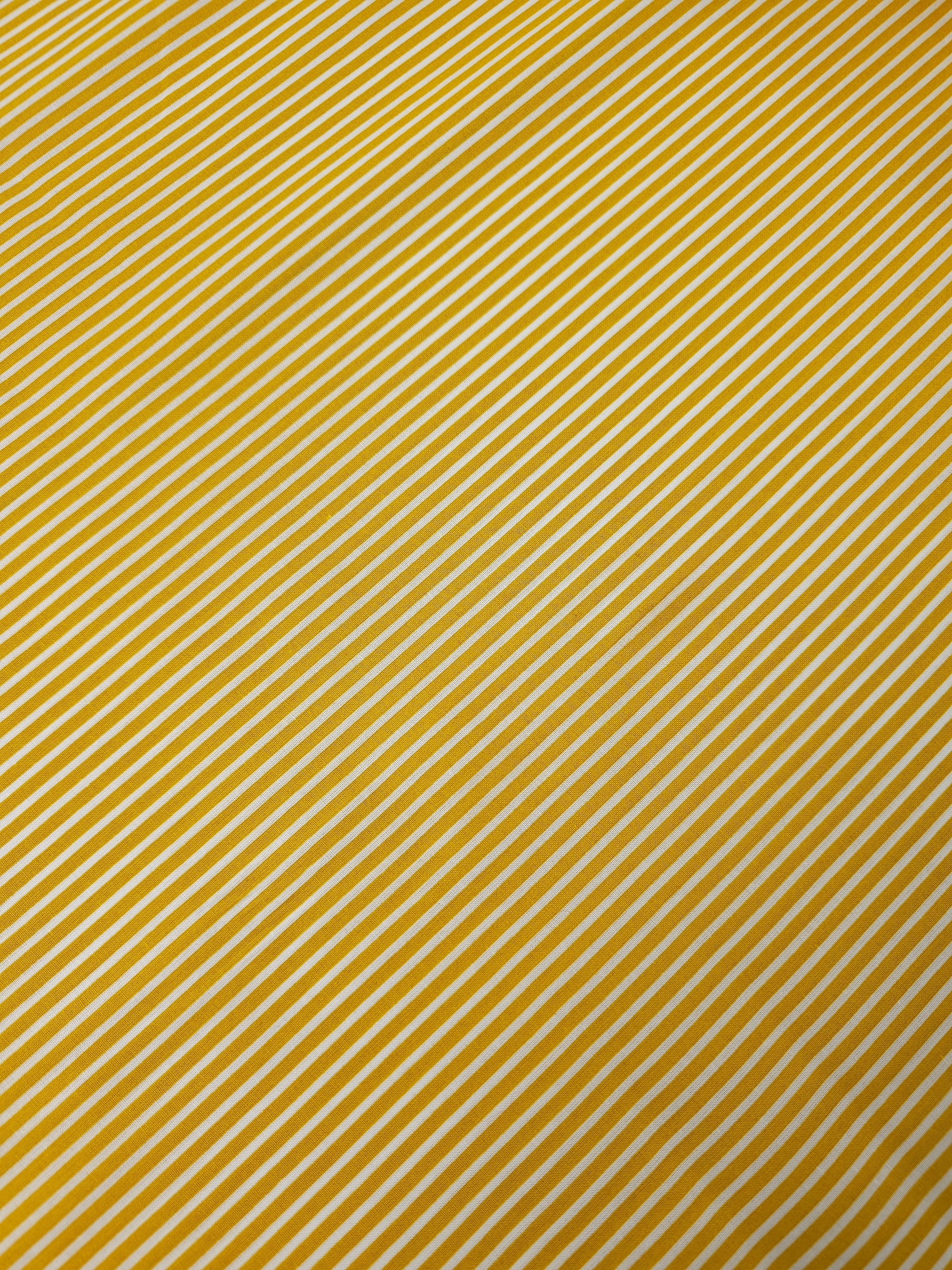 Mustard Yellow Stripe 100% Cotton