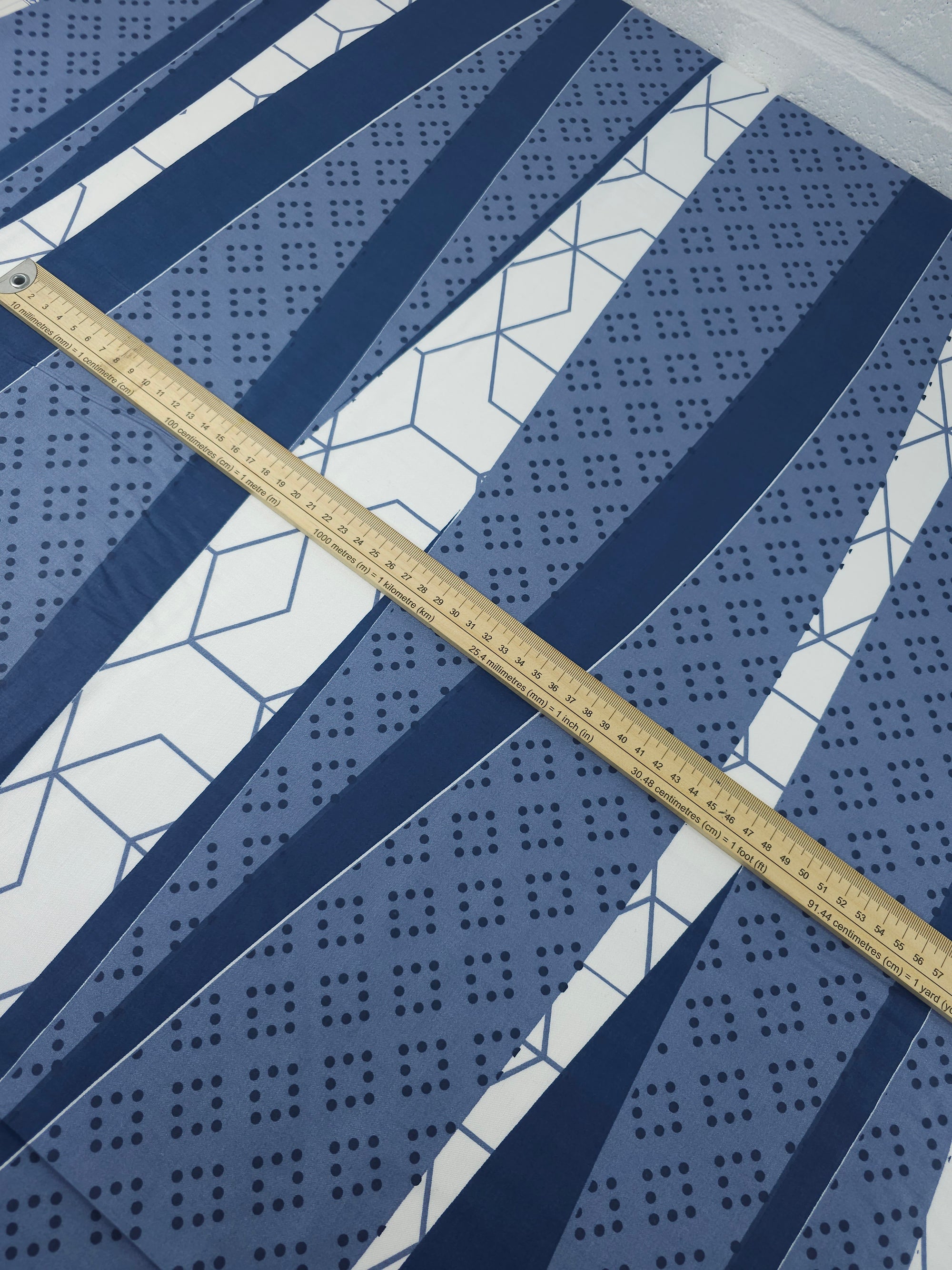 Hale Blue Abstract Stripe Shifter 100% Cotton 62"