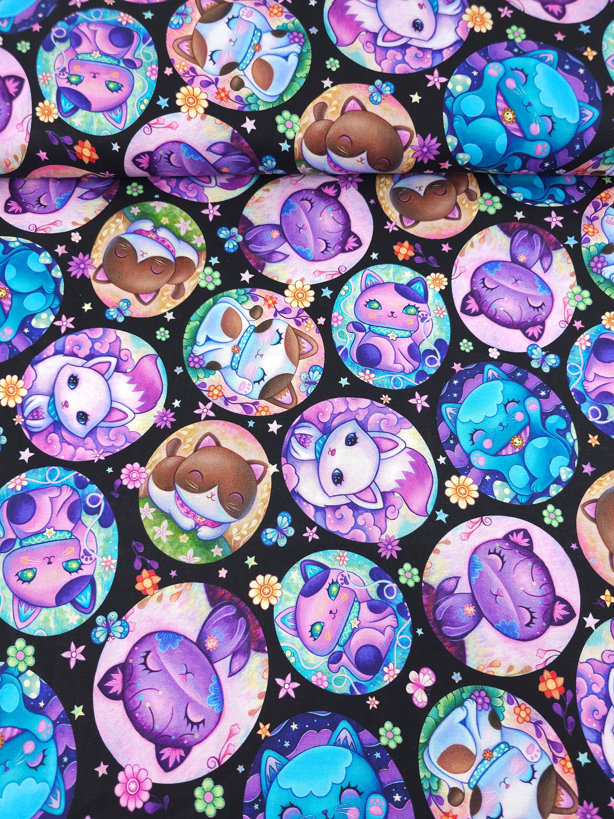 Cat Naps Crazy Kitties Badges 100% Cotton