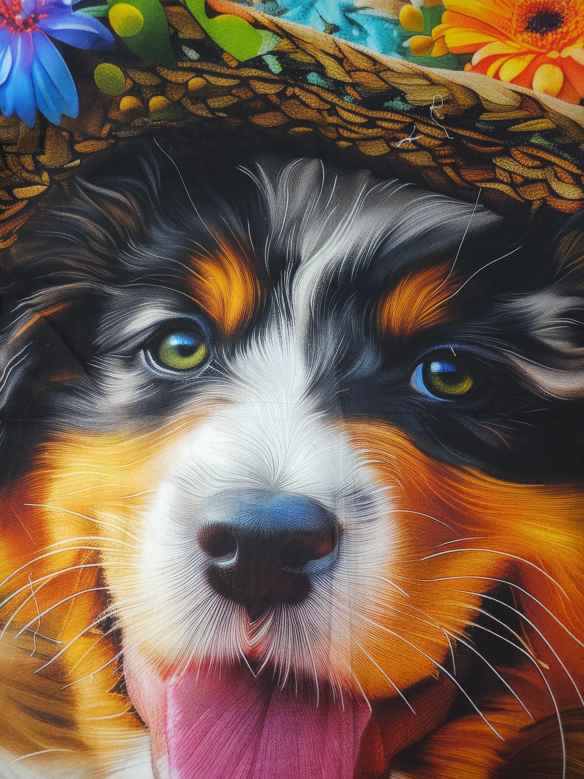 Flower dog Cotton panel- 1m