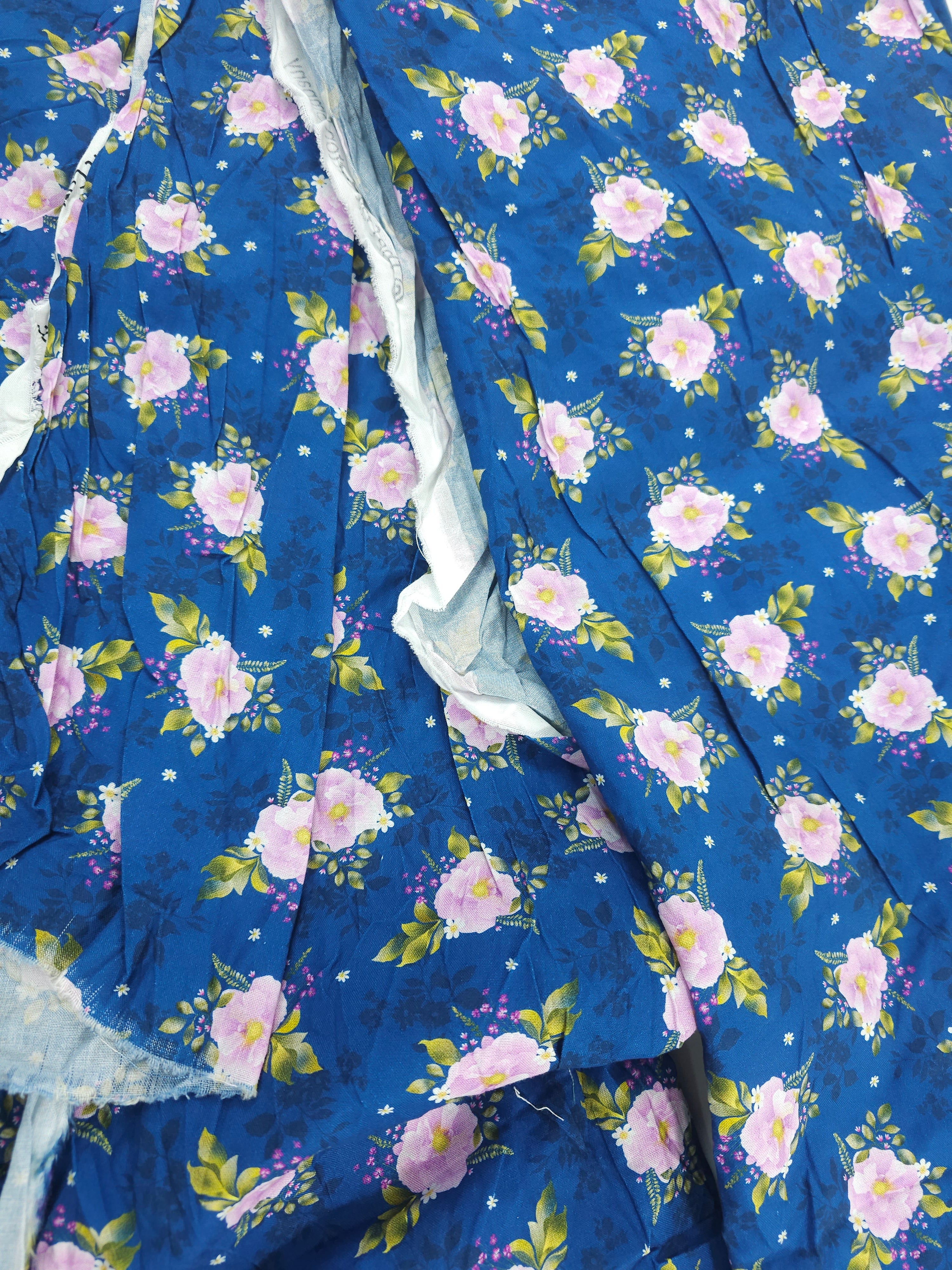 Blue floral Cotton- 3.7m piece