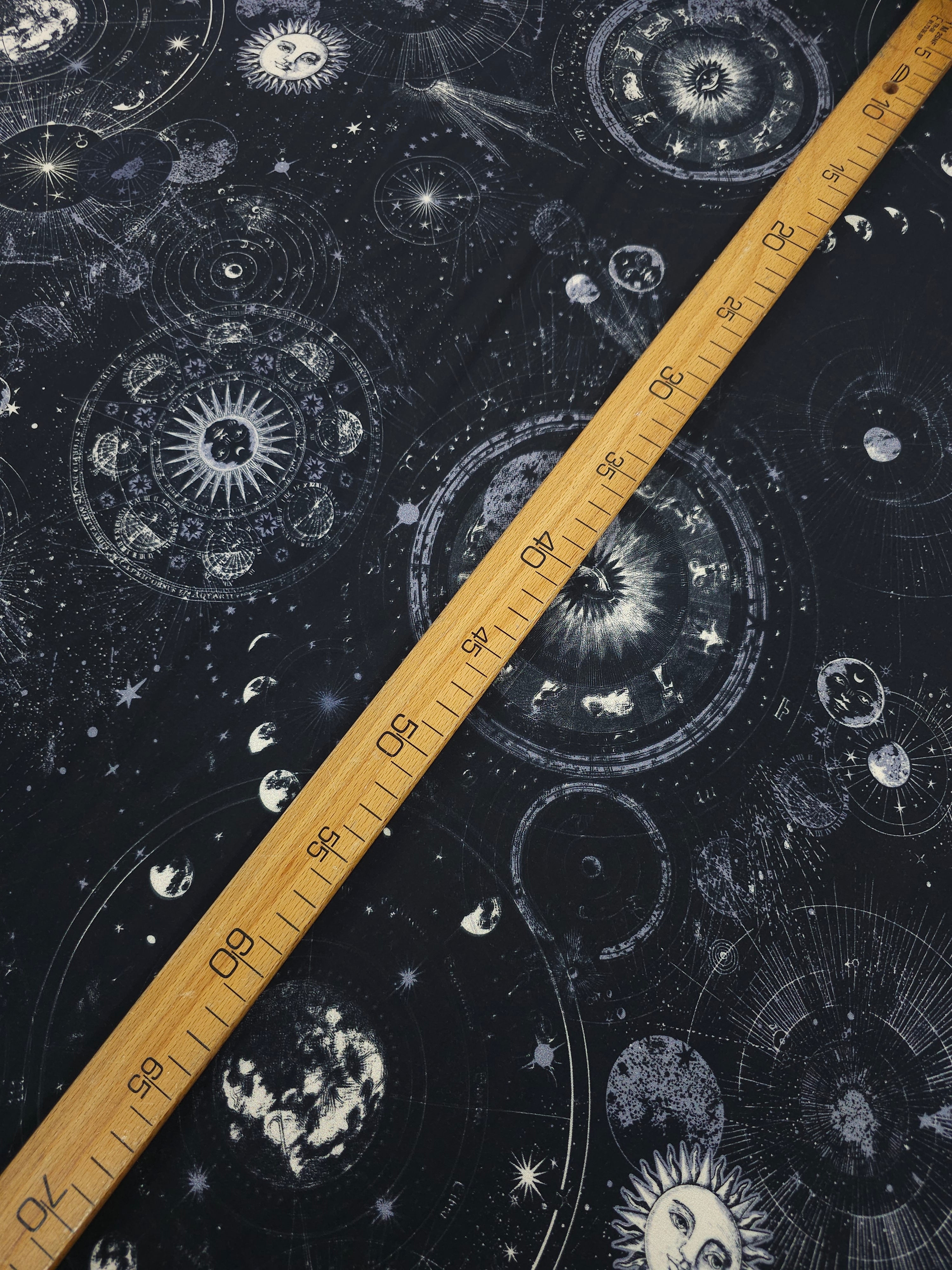 Celestial Moon Phase Horoscope Viscose Challis *Disturbia*
