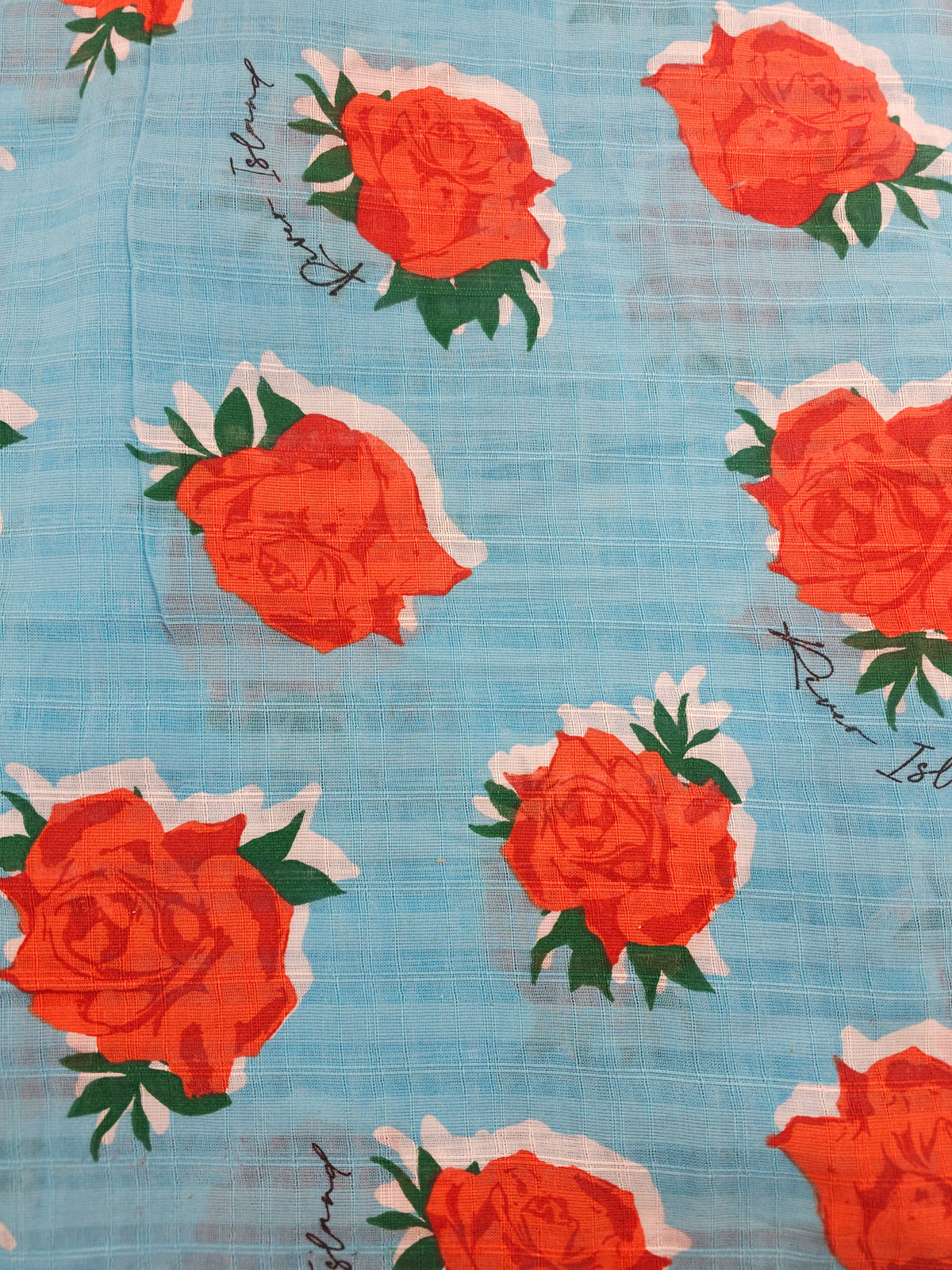 Light blue rose Cotton- 2.3m piece
