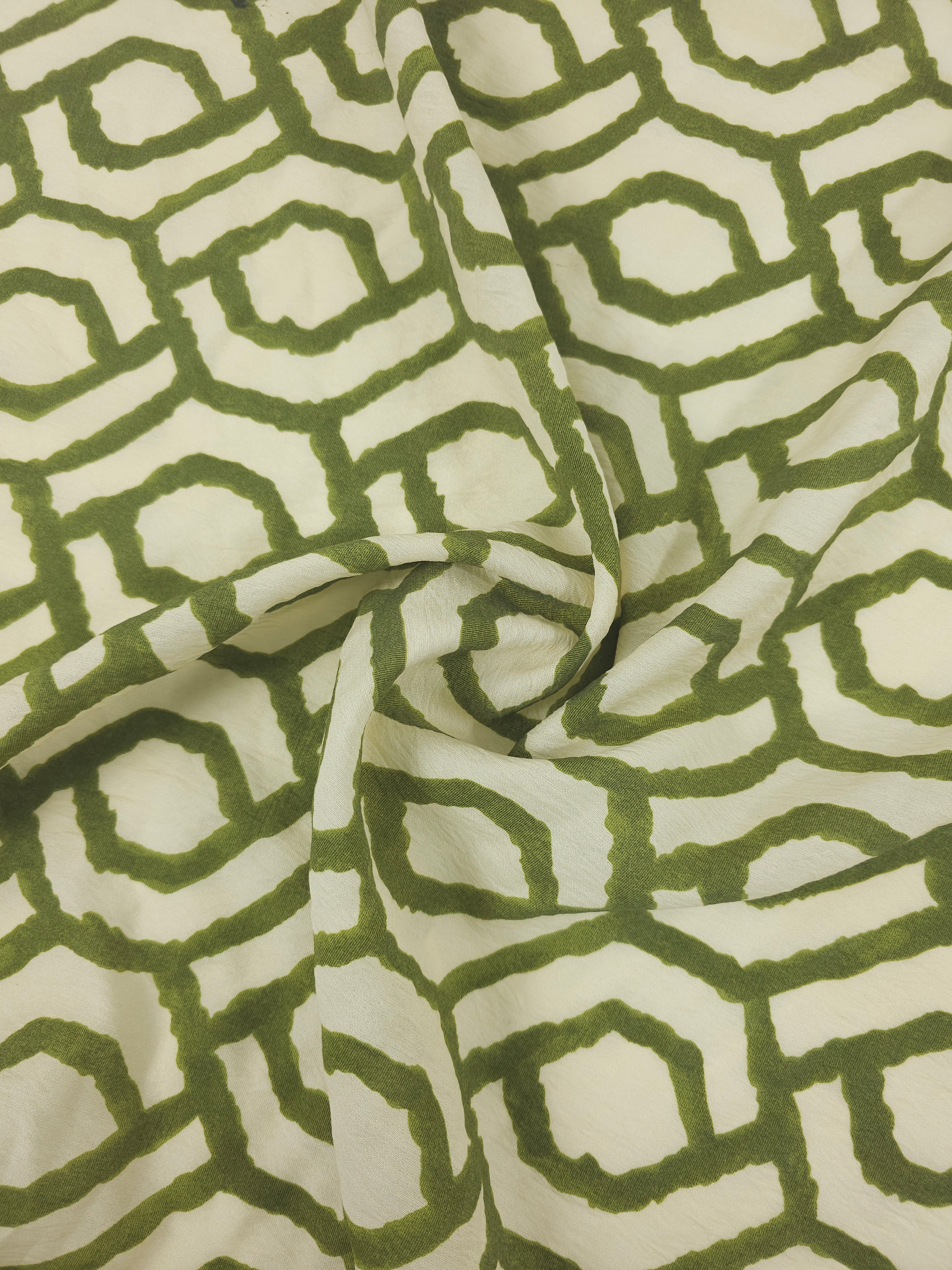 Lime Geometric Links Viscose Modal (Various Sizes)