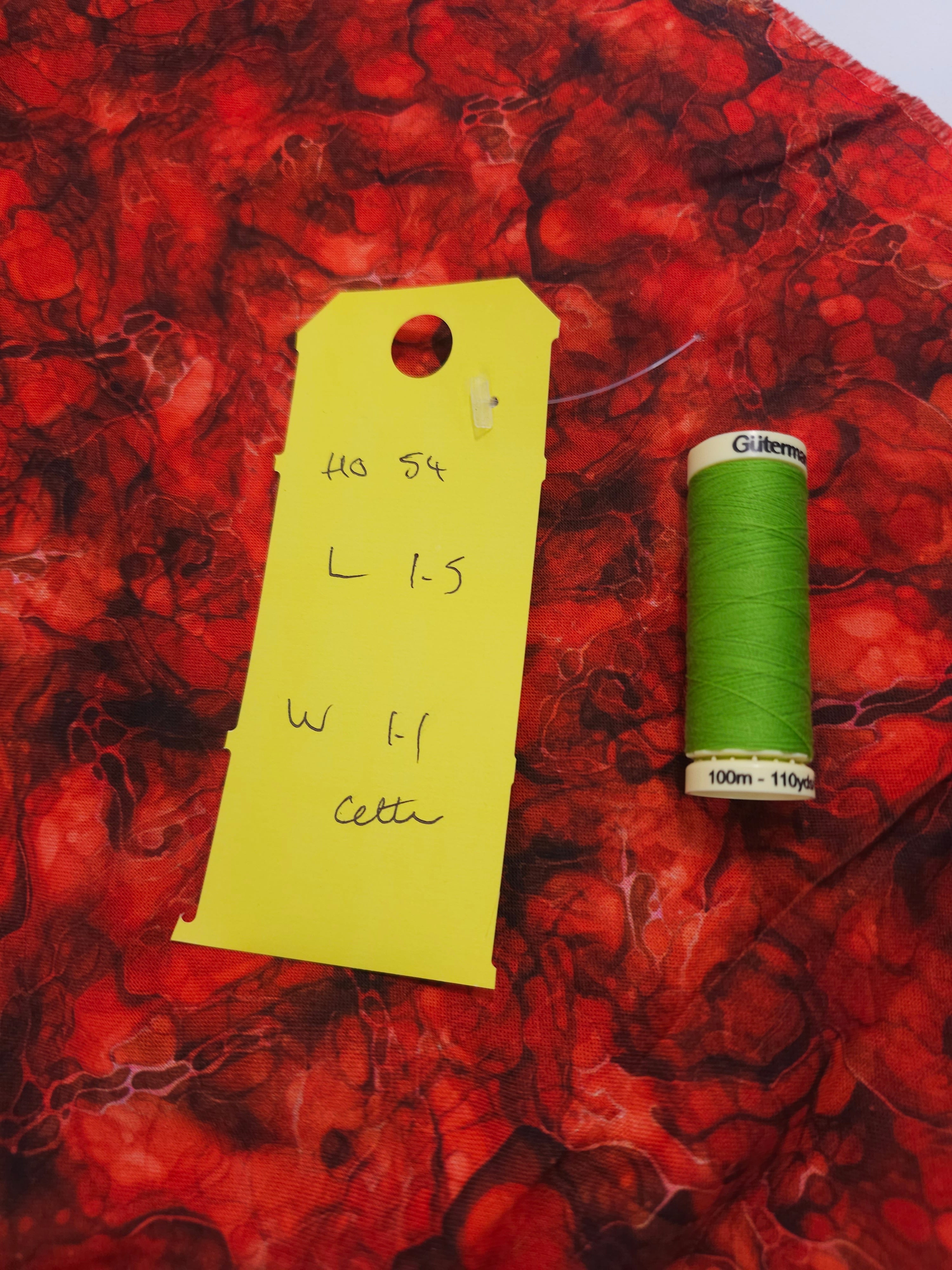 Fire red Cotton- 1.5m piece