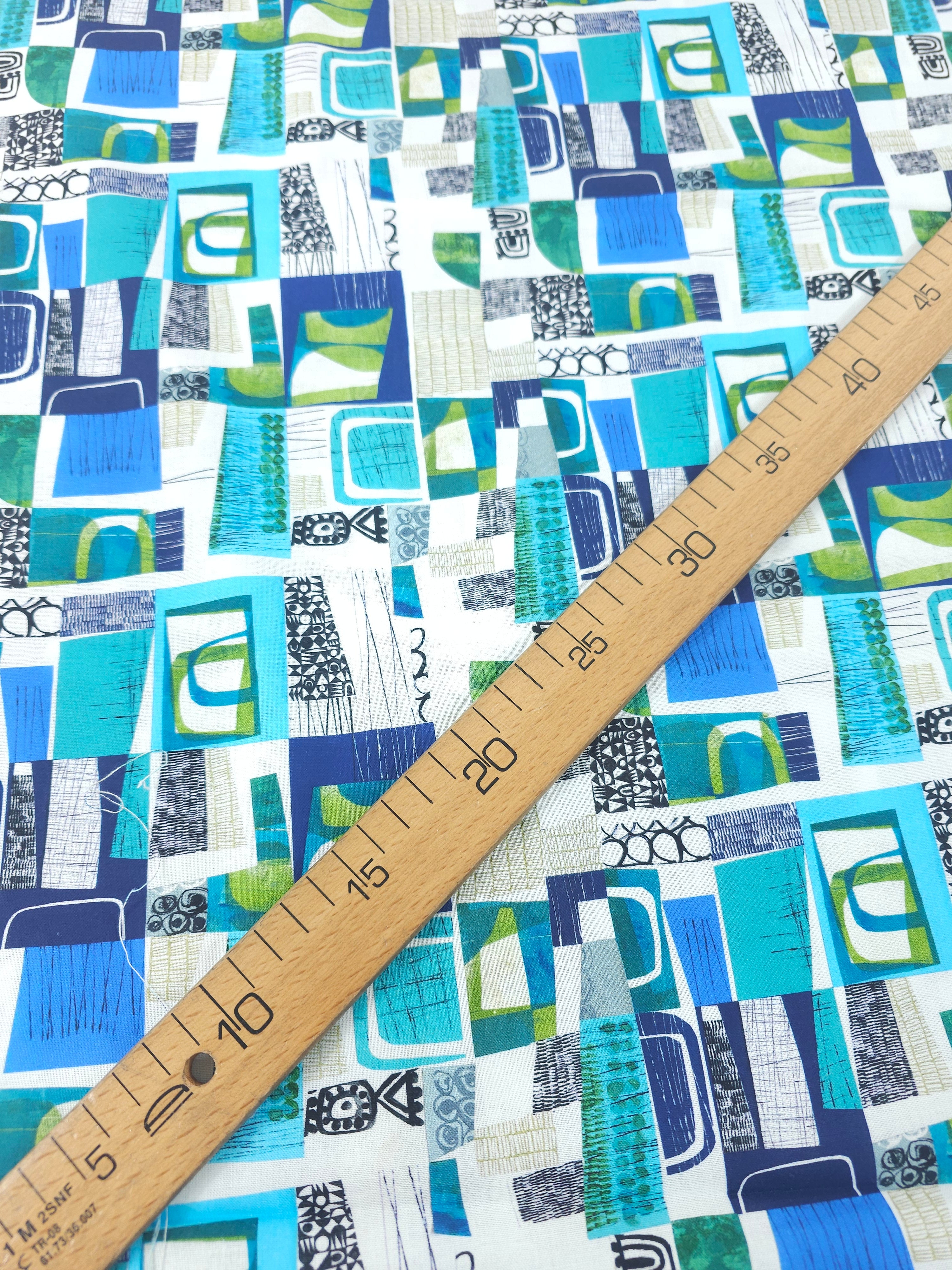 Blue Flying South Shape Collage 100% Cotton - Free Spirit