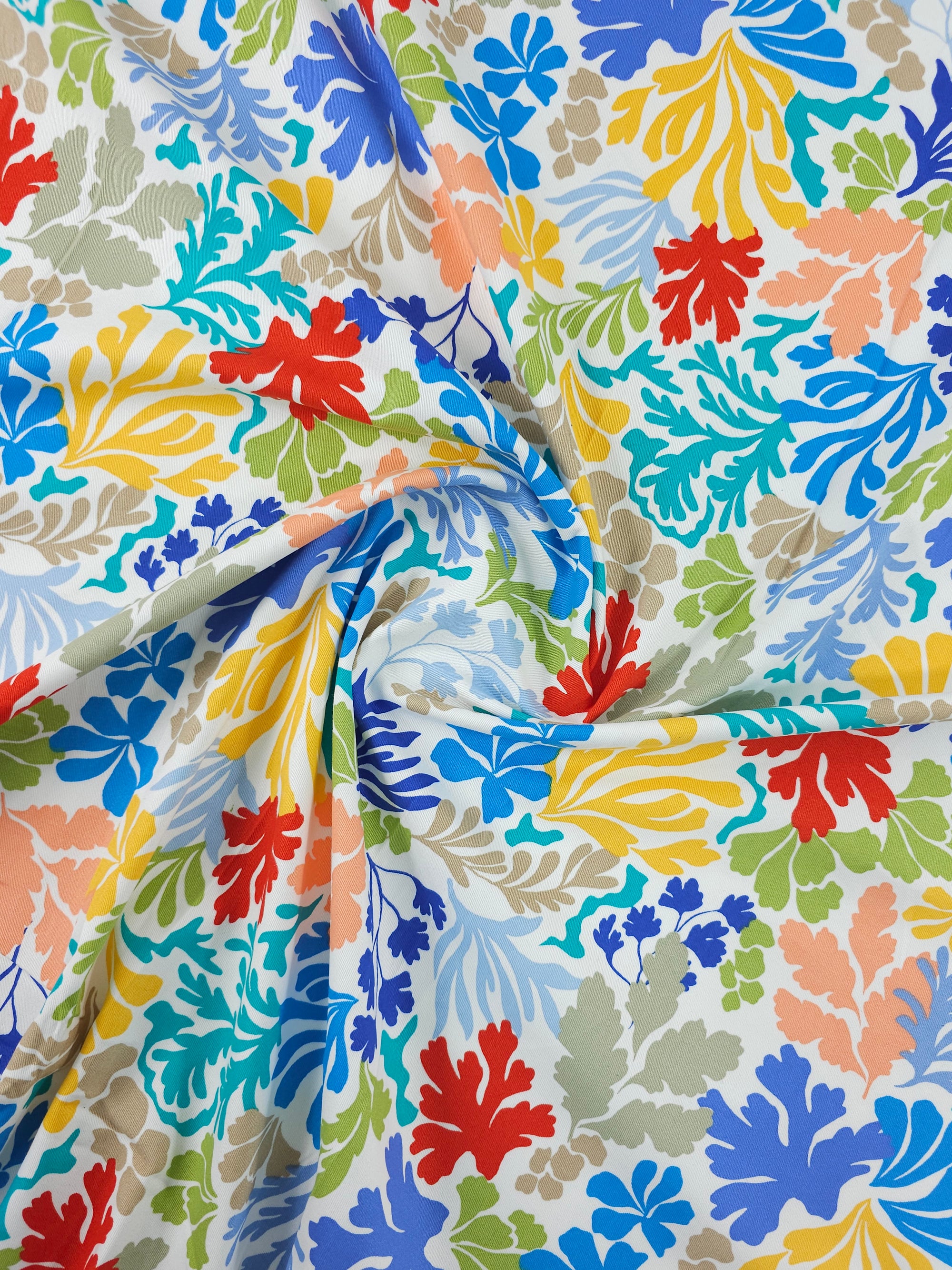 Abstract Seaweed Floral Lightweight Cotton Sateen Twill