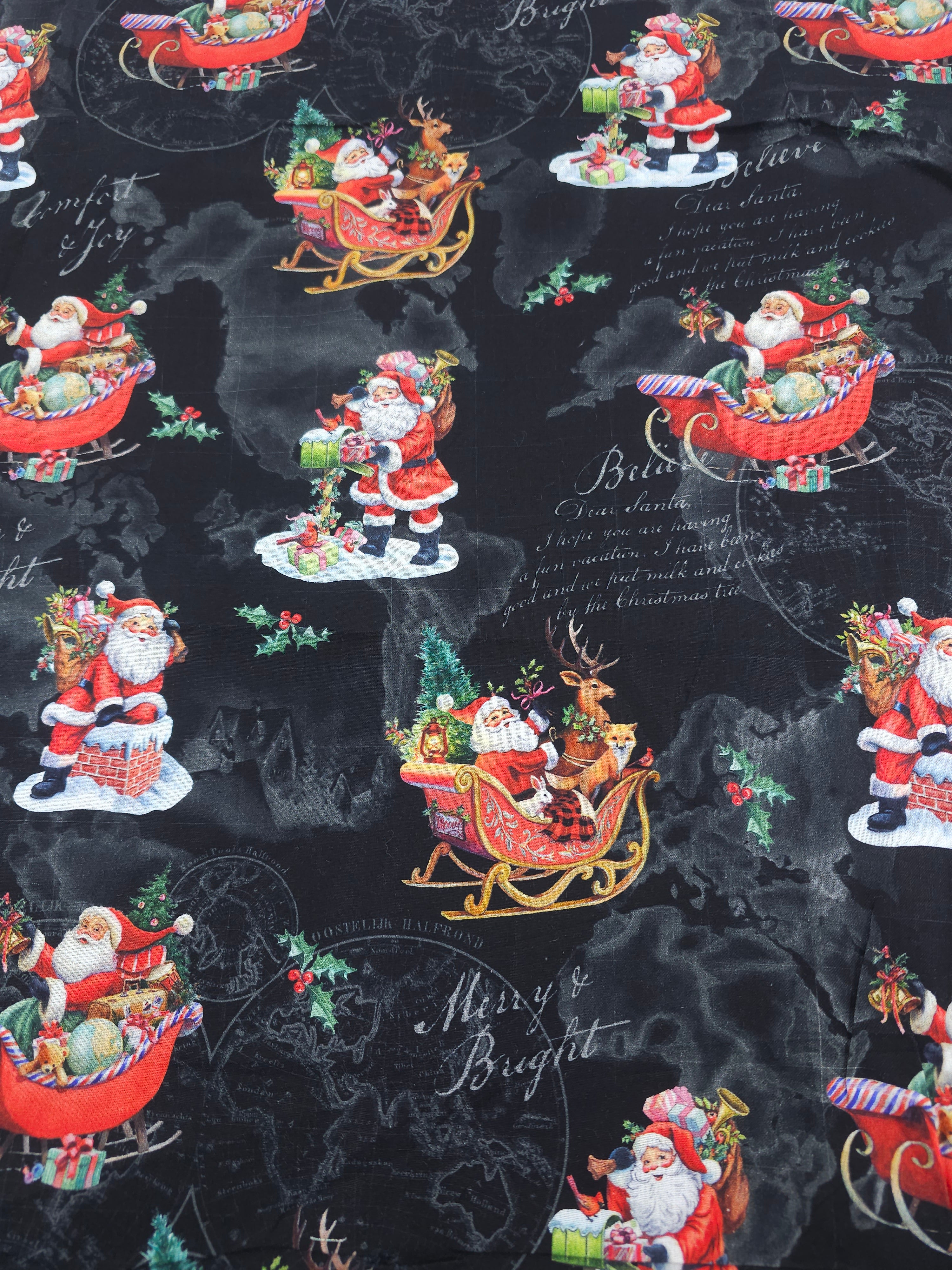 Dark Christmas Cotton- 1.3m piece