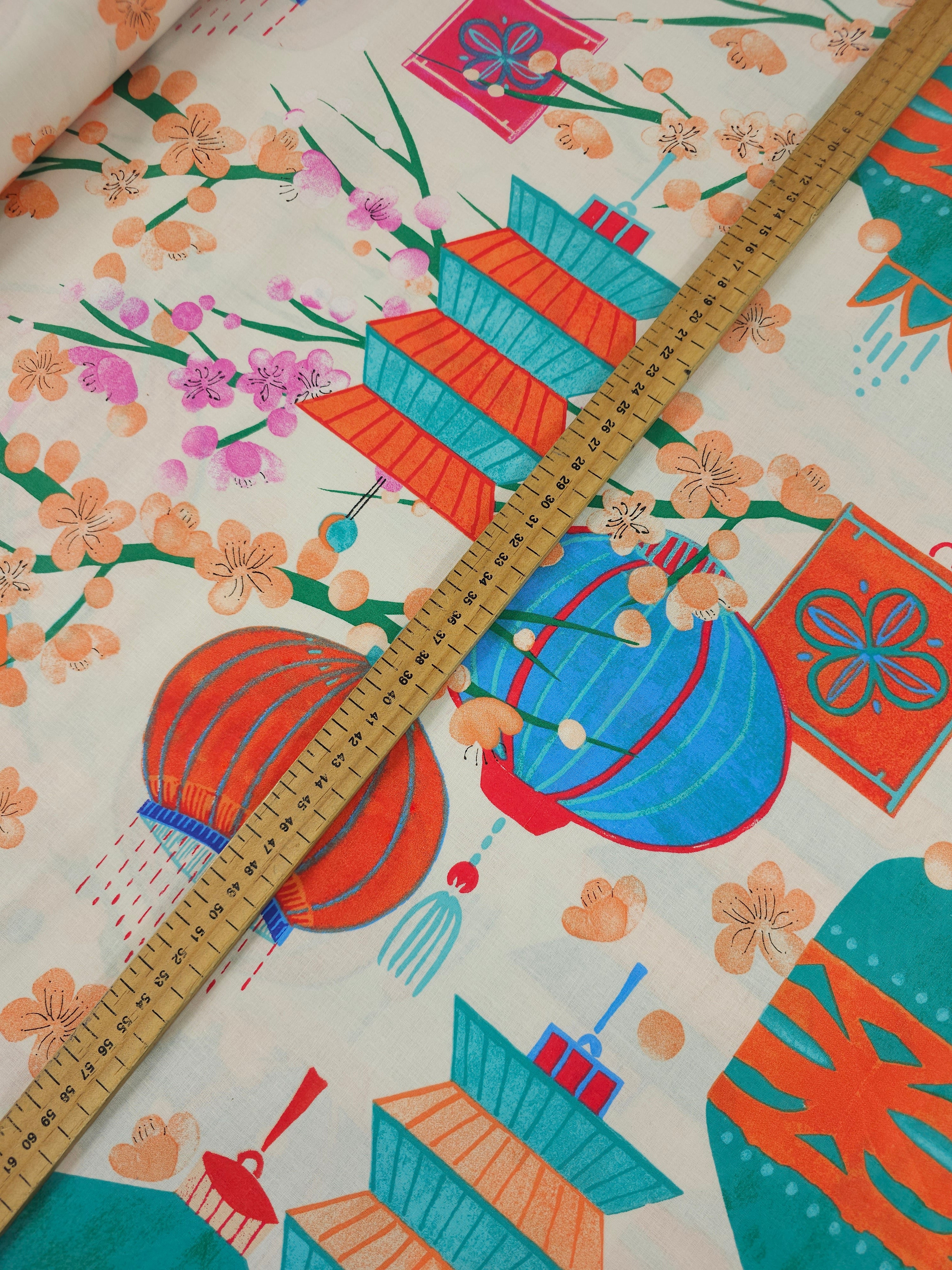 Cherry Blossom Lantern 100% Cotton 108" *EXTRA WIDE*