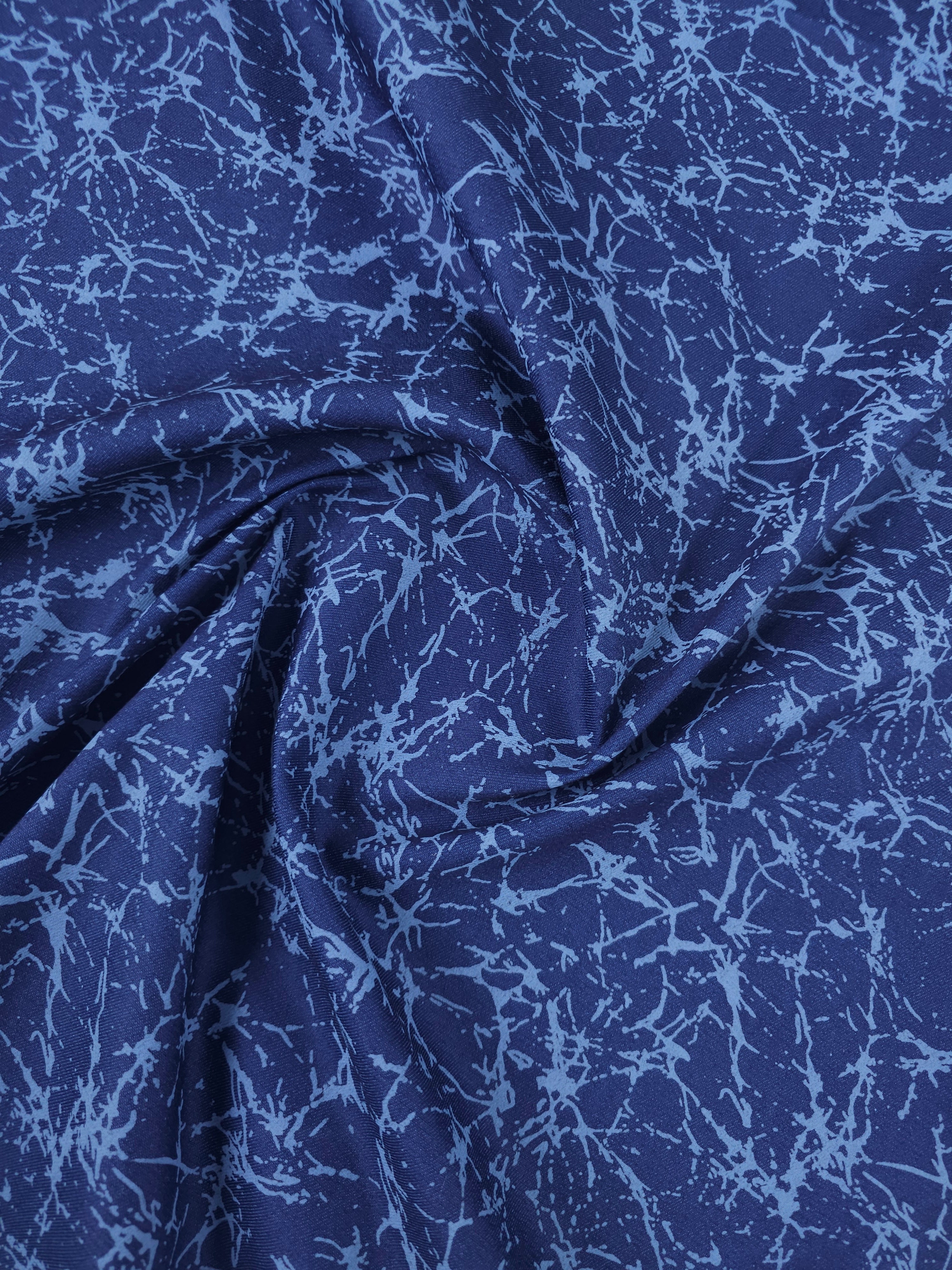 Blue Two-Tone Abstract Web Denim