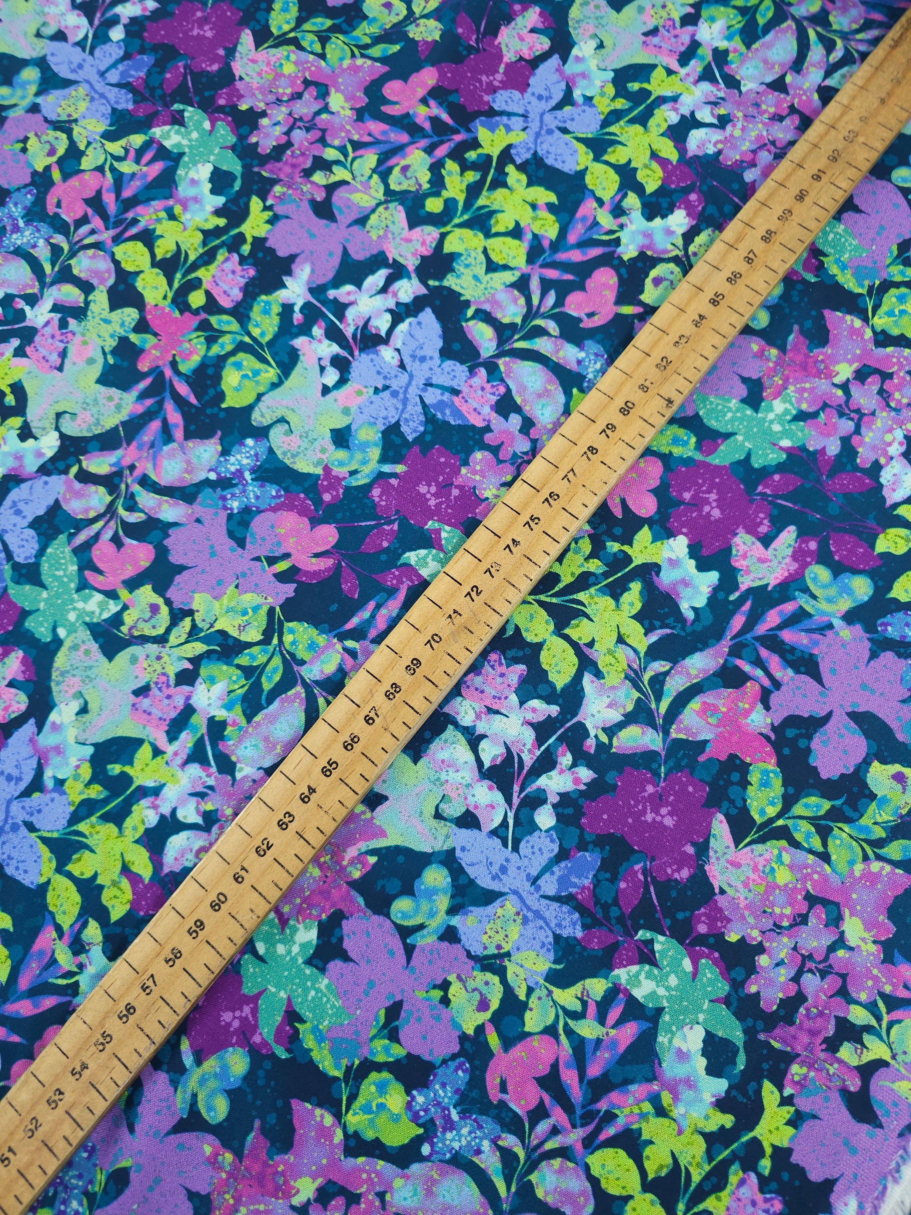 Purple Floral Butterfly 100% Cotton 108" - Robert Kaufman *EXTRA WIDE*