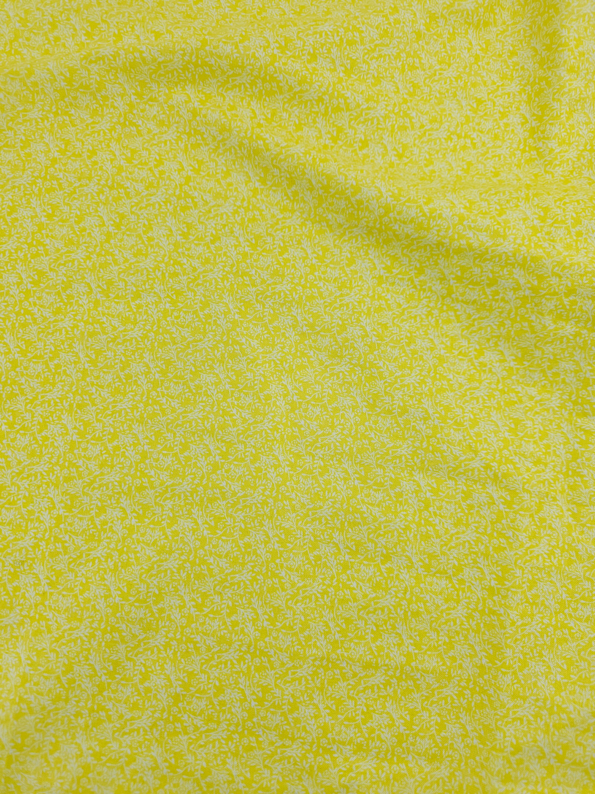 Yellow Ditsy Floral Cotton - 2.6m Piece