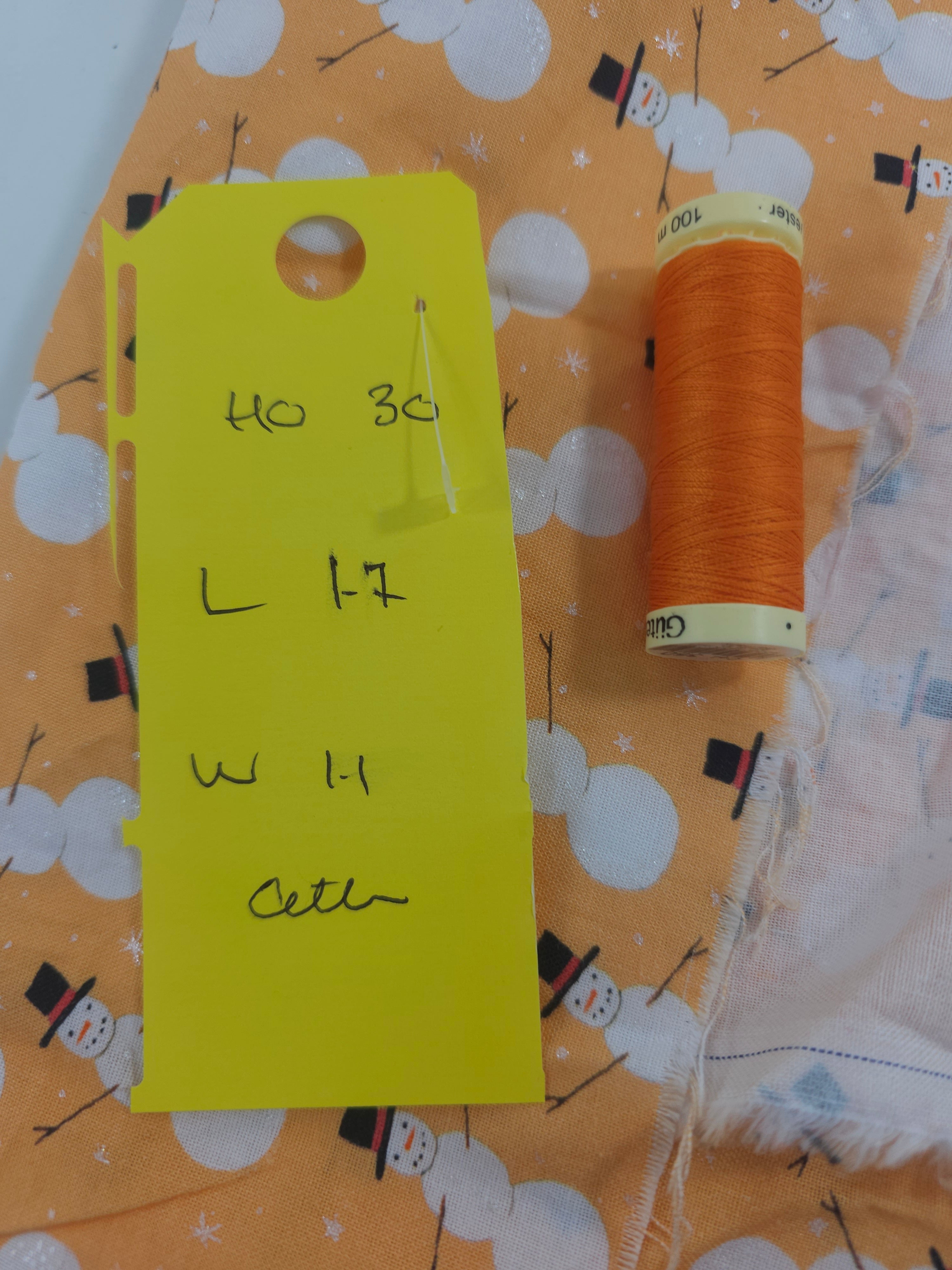 Apricot snowman Cotton- 1.7m piece