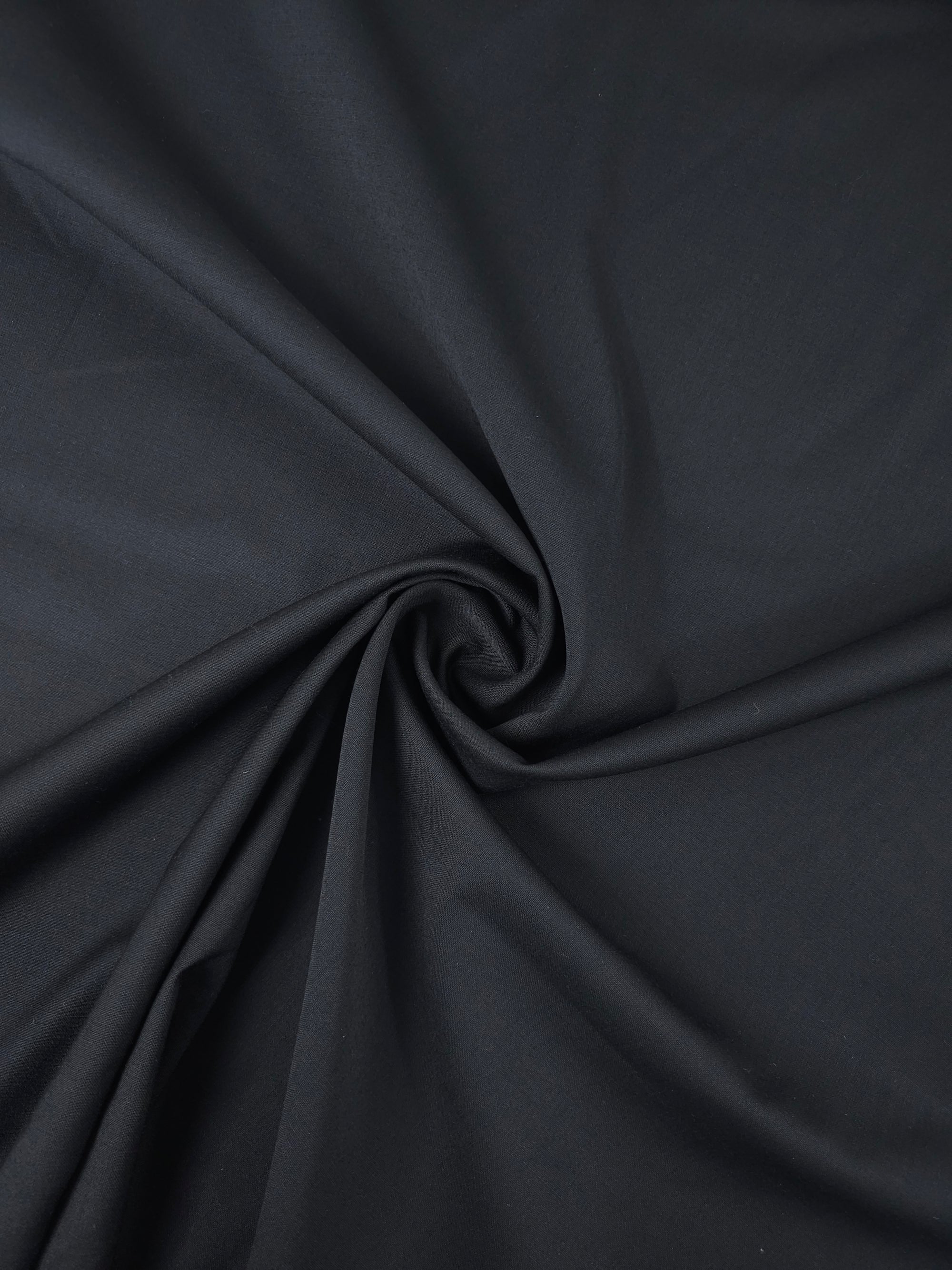 Black Poly Wool Suiting