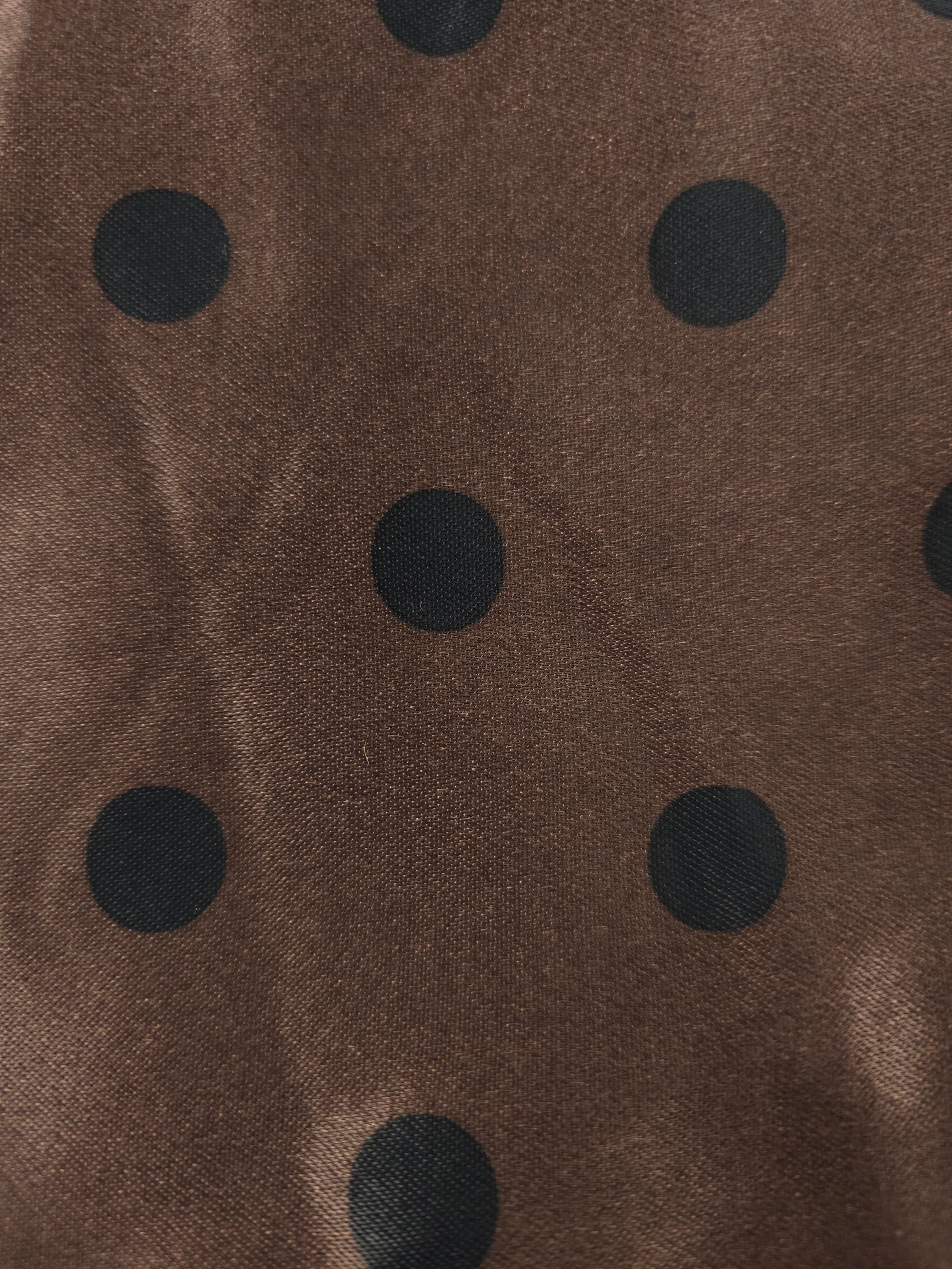 Brown polka Viscose sateen- 2m piece