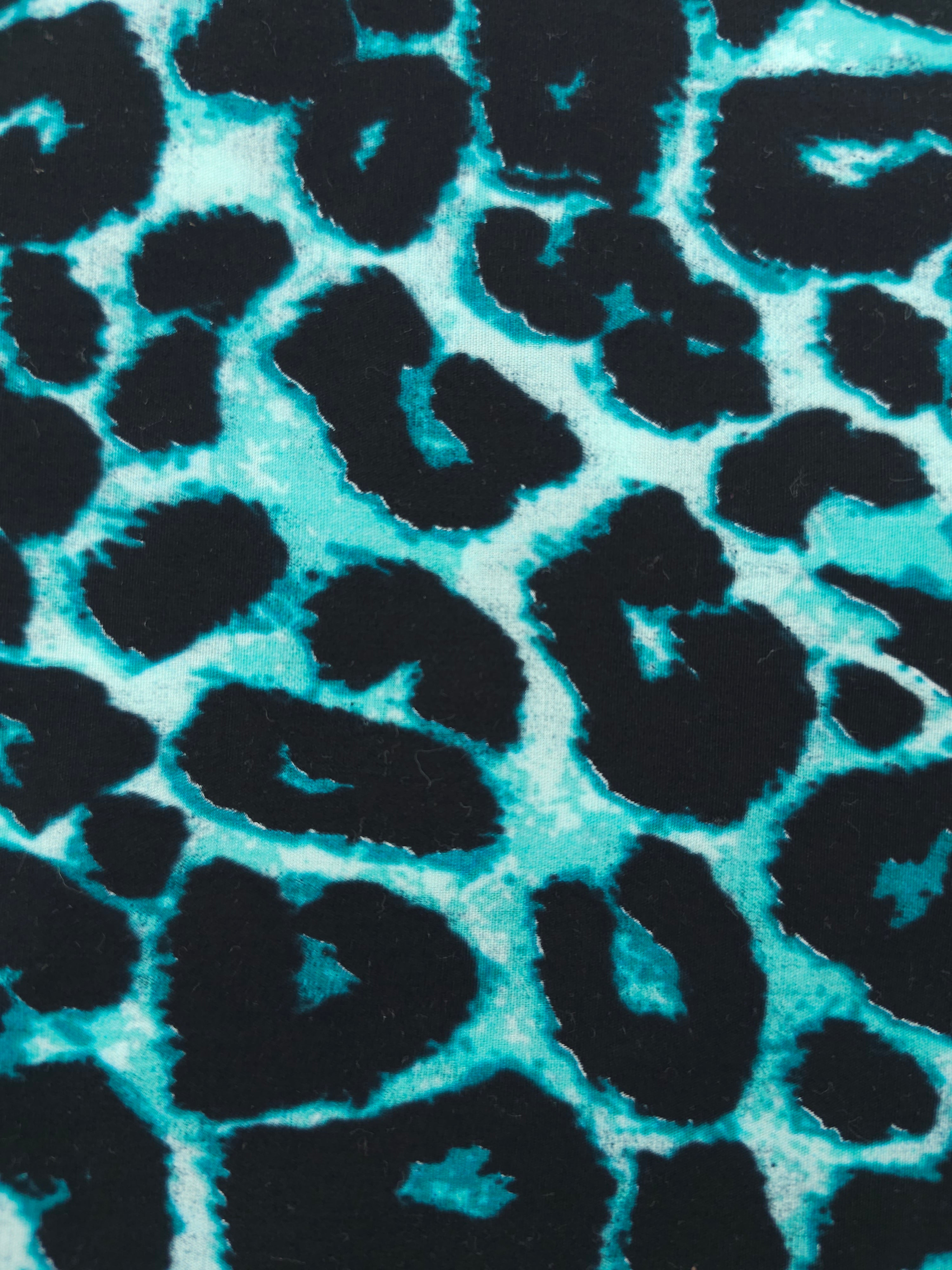 Teal leopard Viscose- 1.4m piece