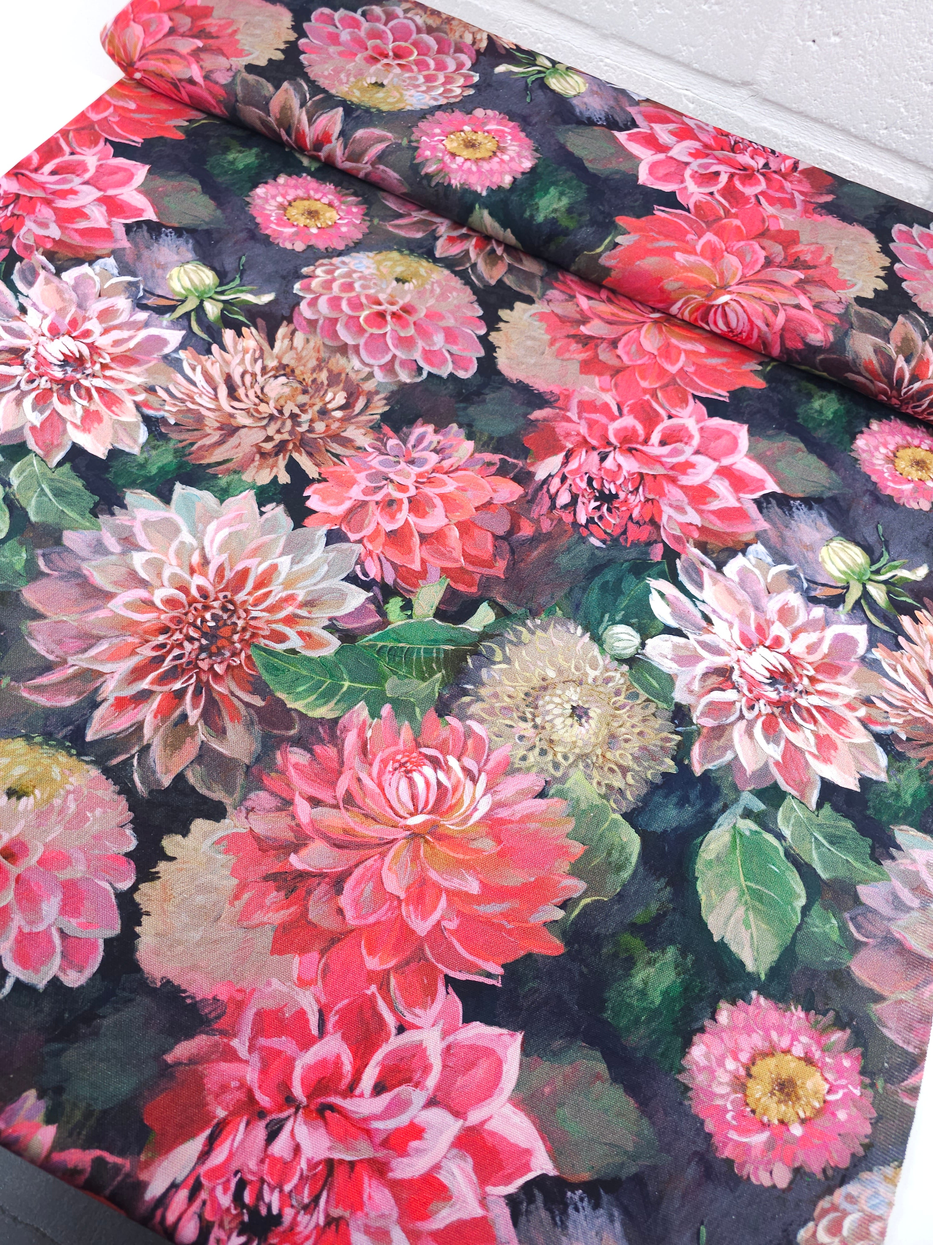 Peonie Wildflowers Lightweight Canvas Cotton