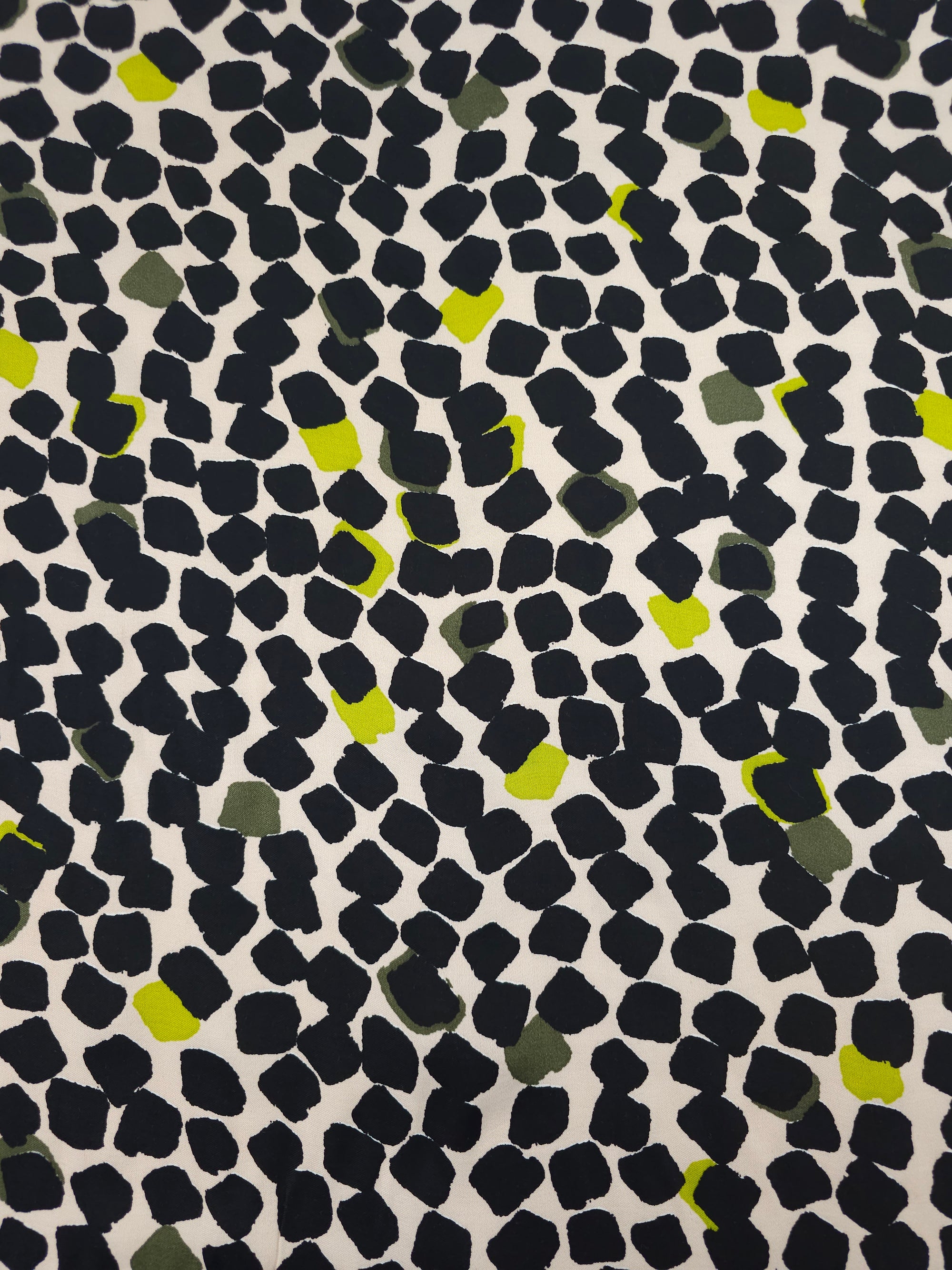 Lime/Black Irregular Square Pebble Matte Viscose Satin