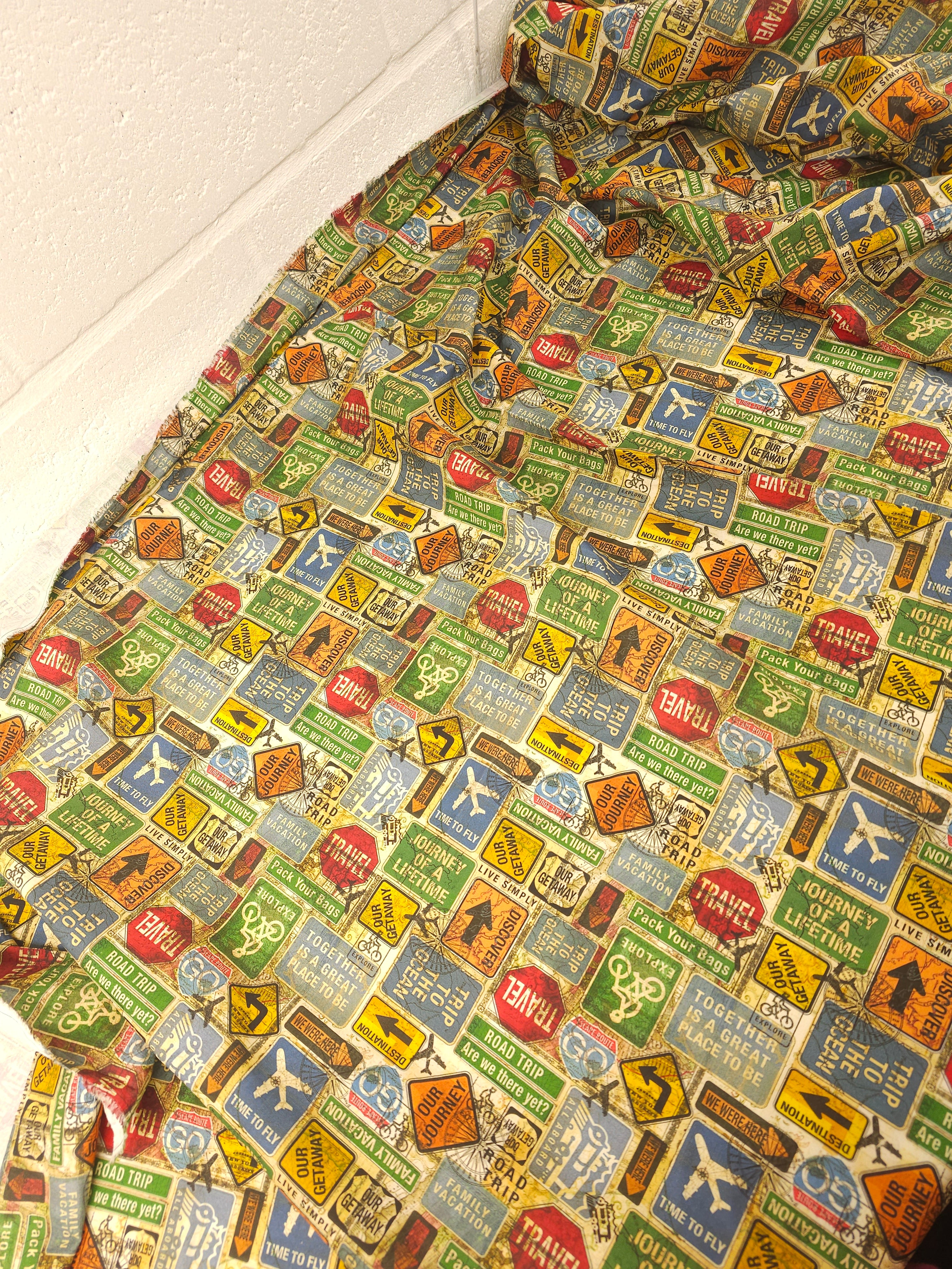 Travel signs Cotton- 3.6m piece