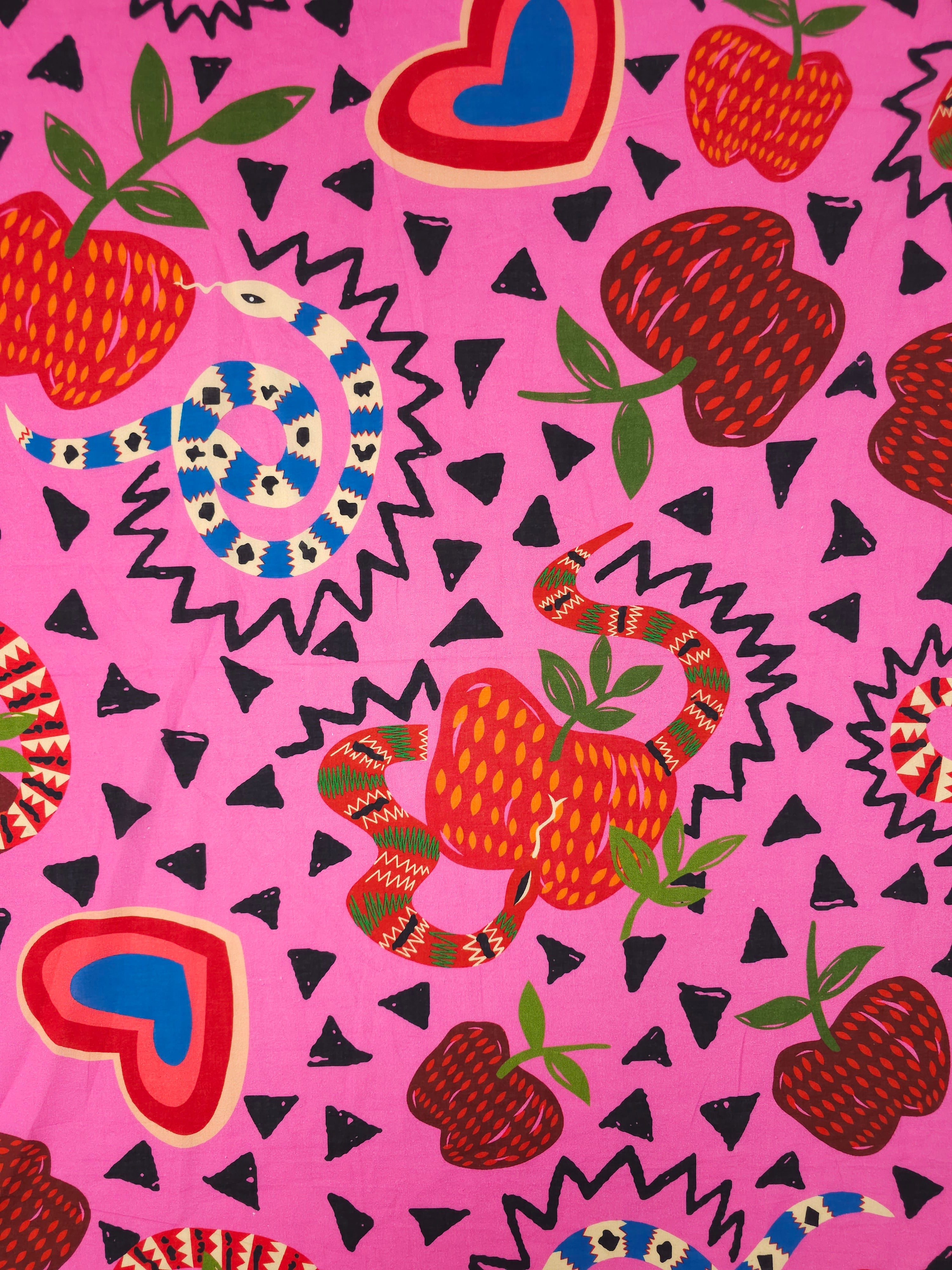 Fuchsia Pink Snake Fruit Viscose - Farm Rio