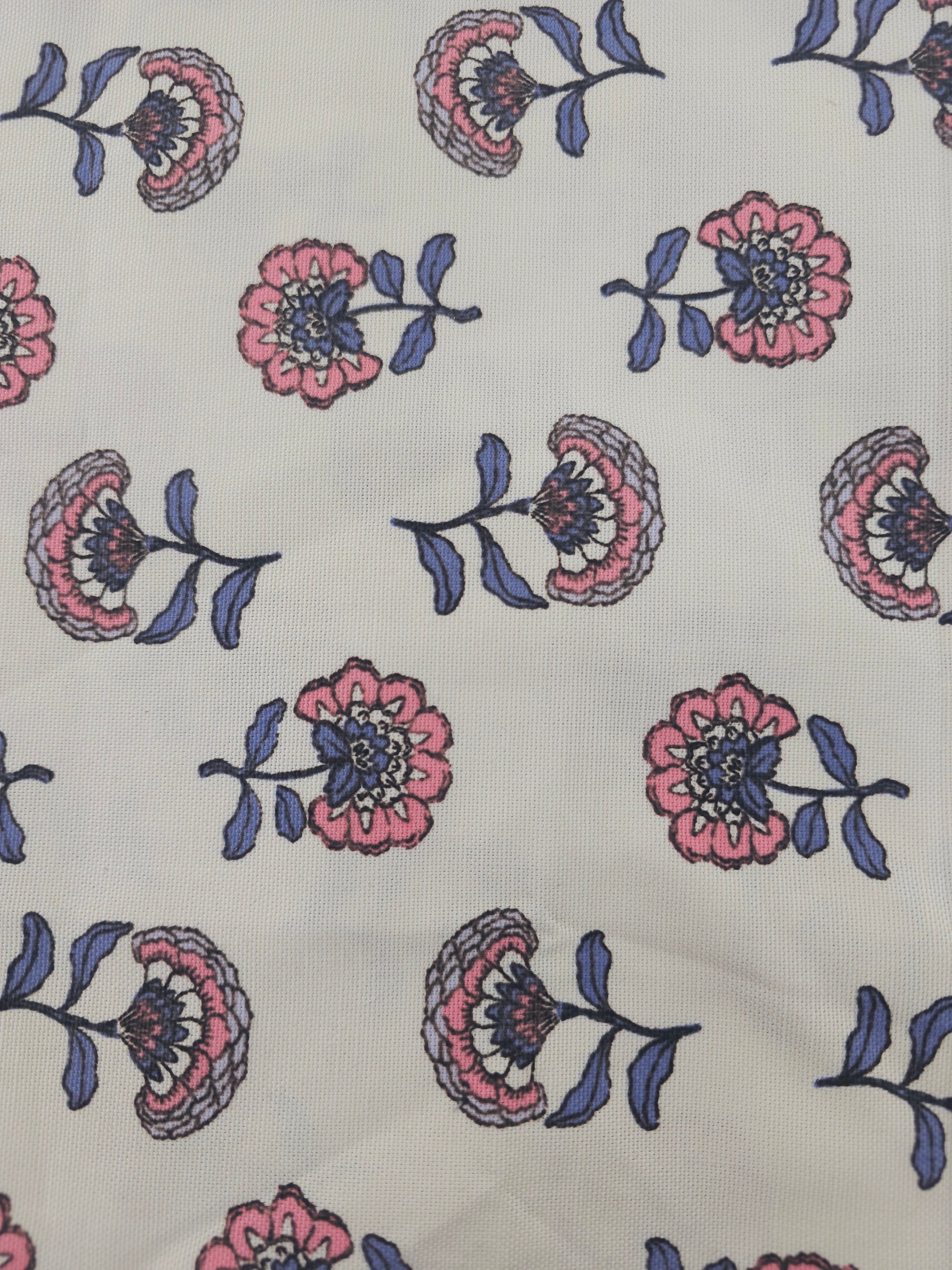 Flower head Cotton Canvas- 5m piece