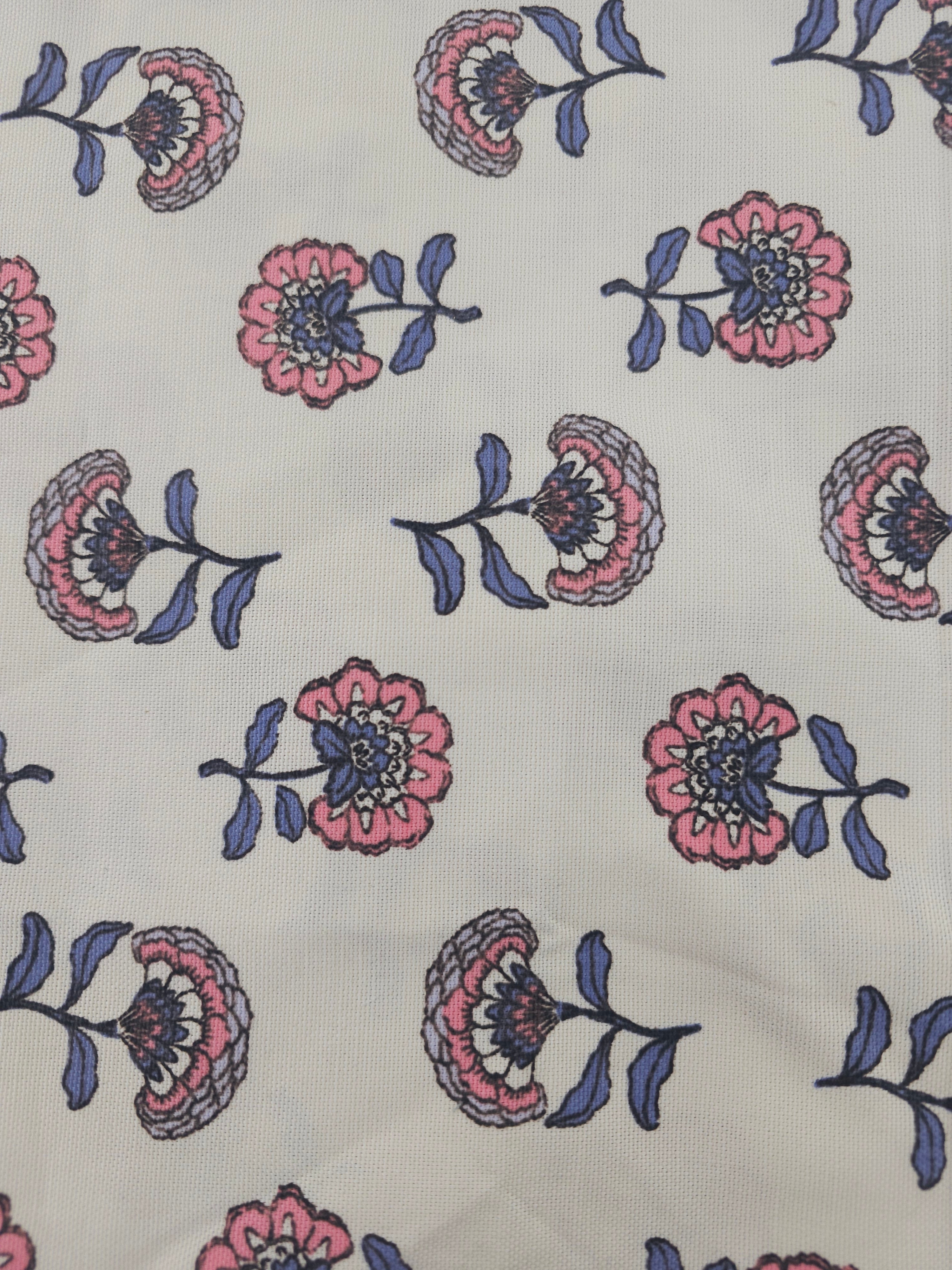 Flower head Cotton Canvas- 5m piece