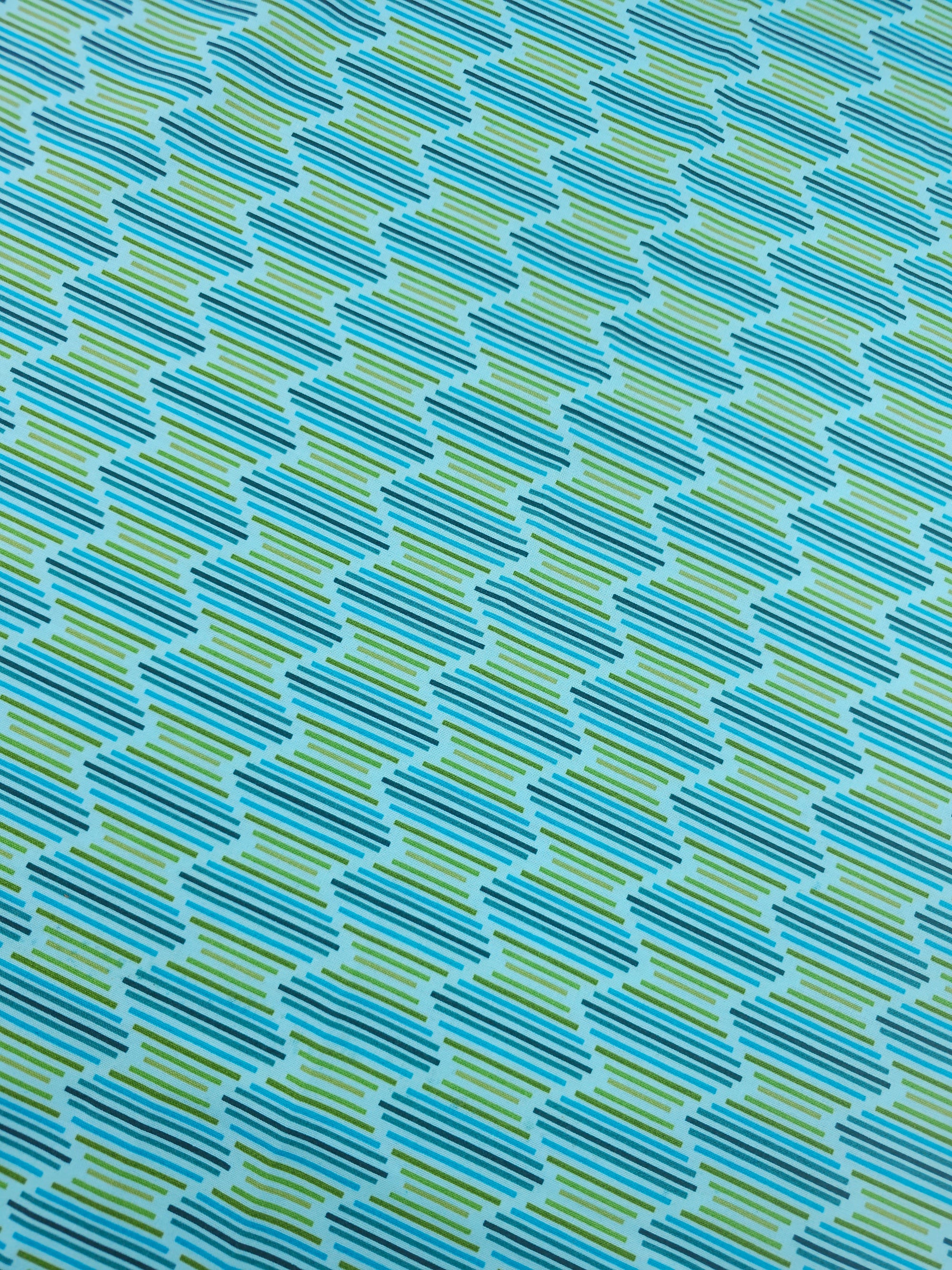 Light Blue Geometric Haze 100% Cotton - Benartex