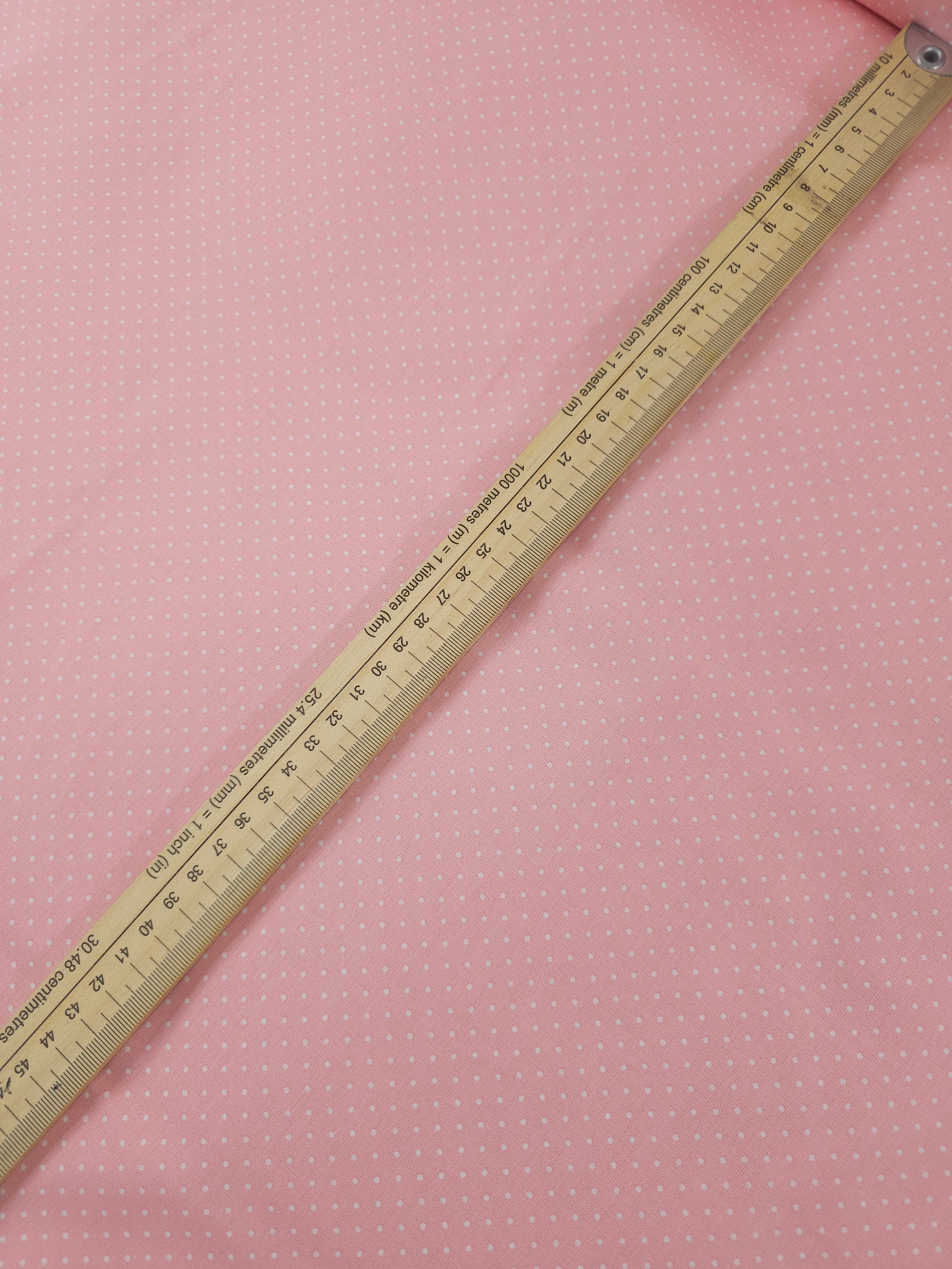 Light Pink Micro Polka Dot 100% Cotton 60"