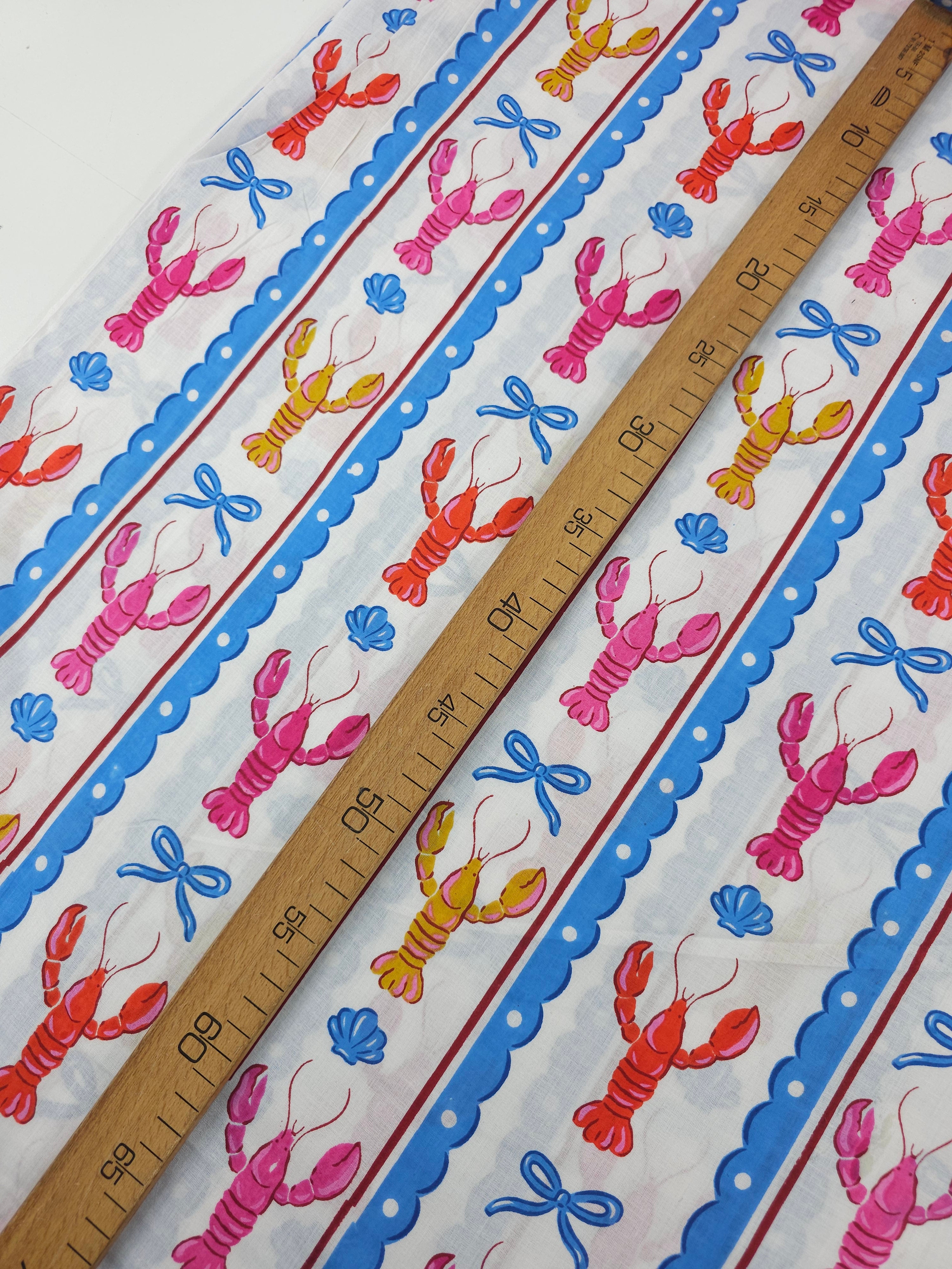 Multi Lobster Stripe Cambric Cotton