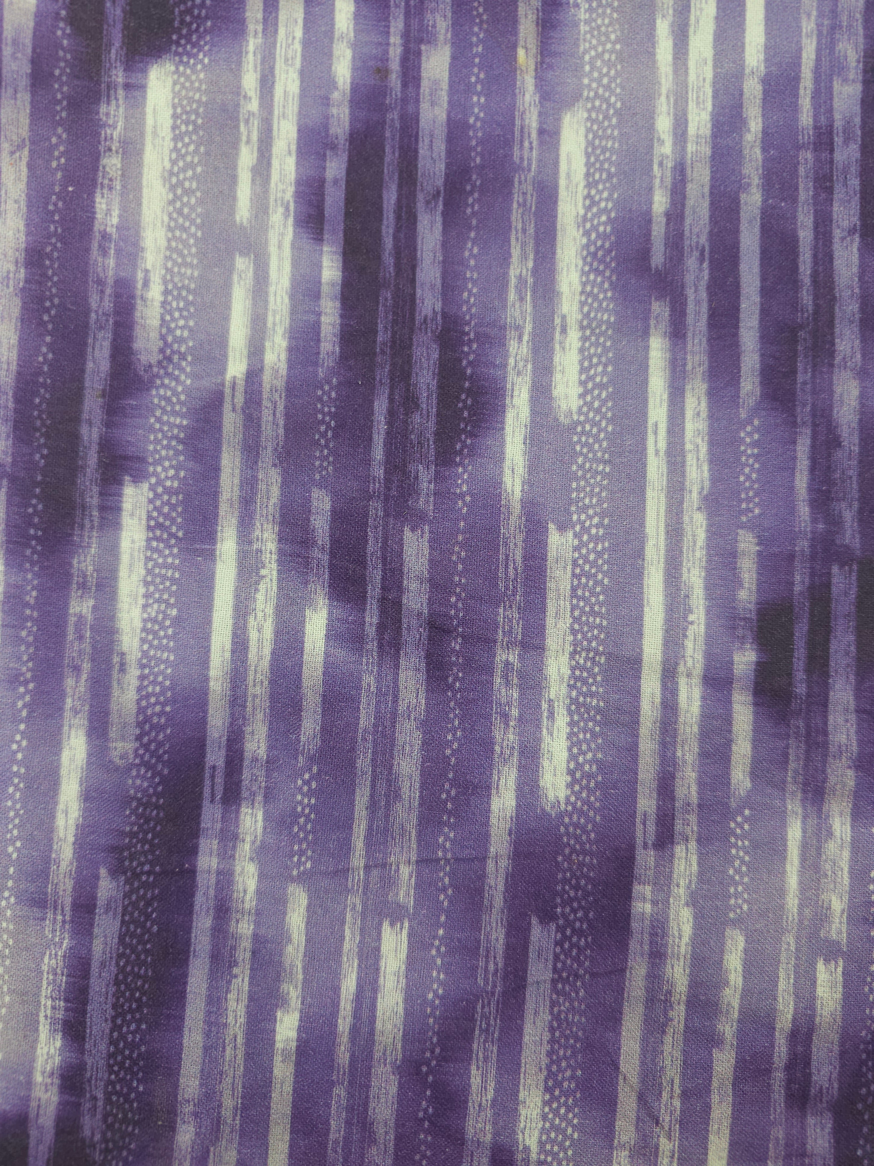 Lavender blend stripe Cotton- 1.2m piece
