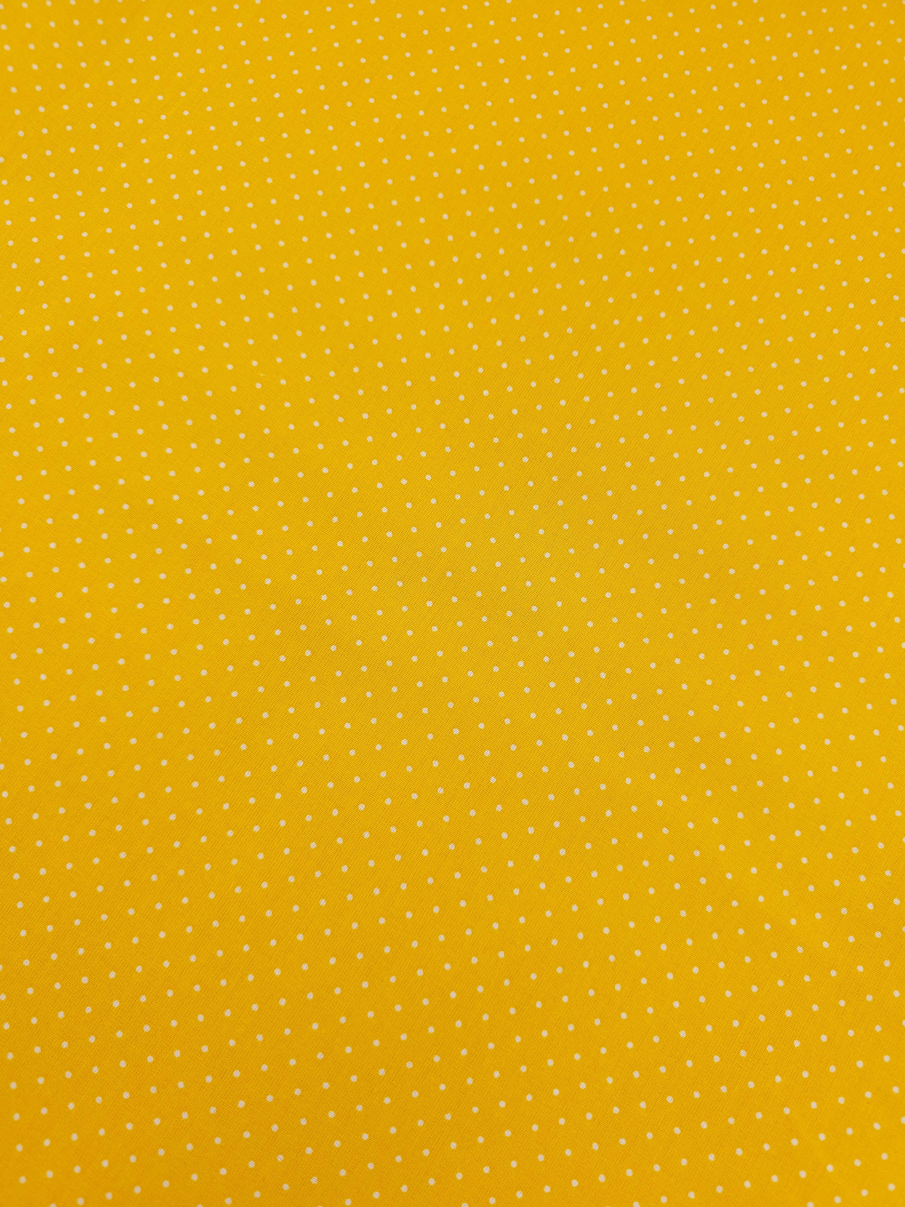 Marigold Micro Polka Dot Lightweight Cotton 60"