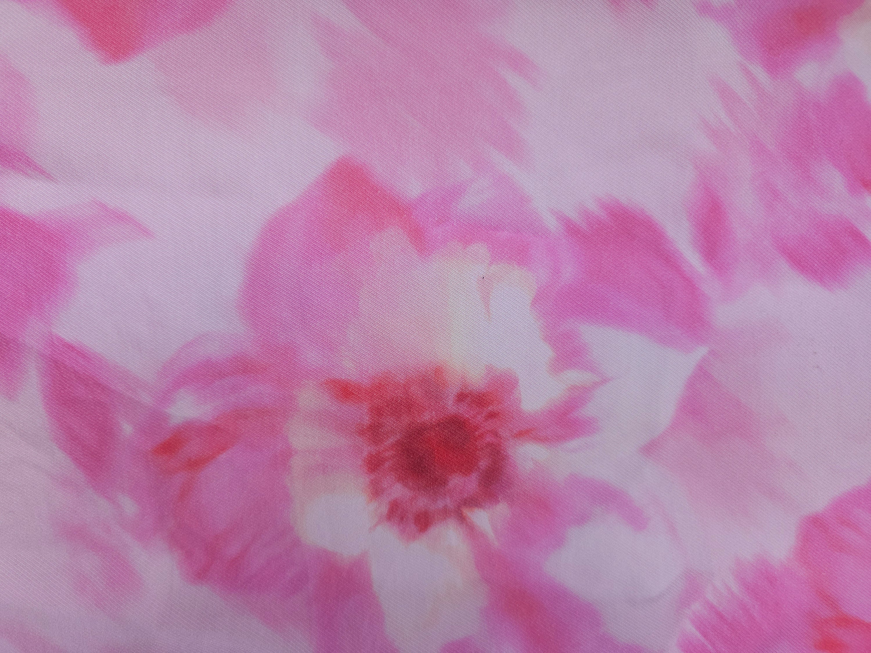 Pink Petal Burst Poly Crepe - 2m Piece