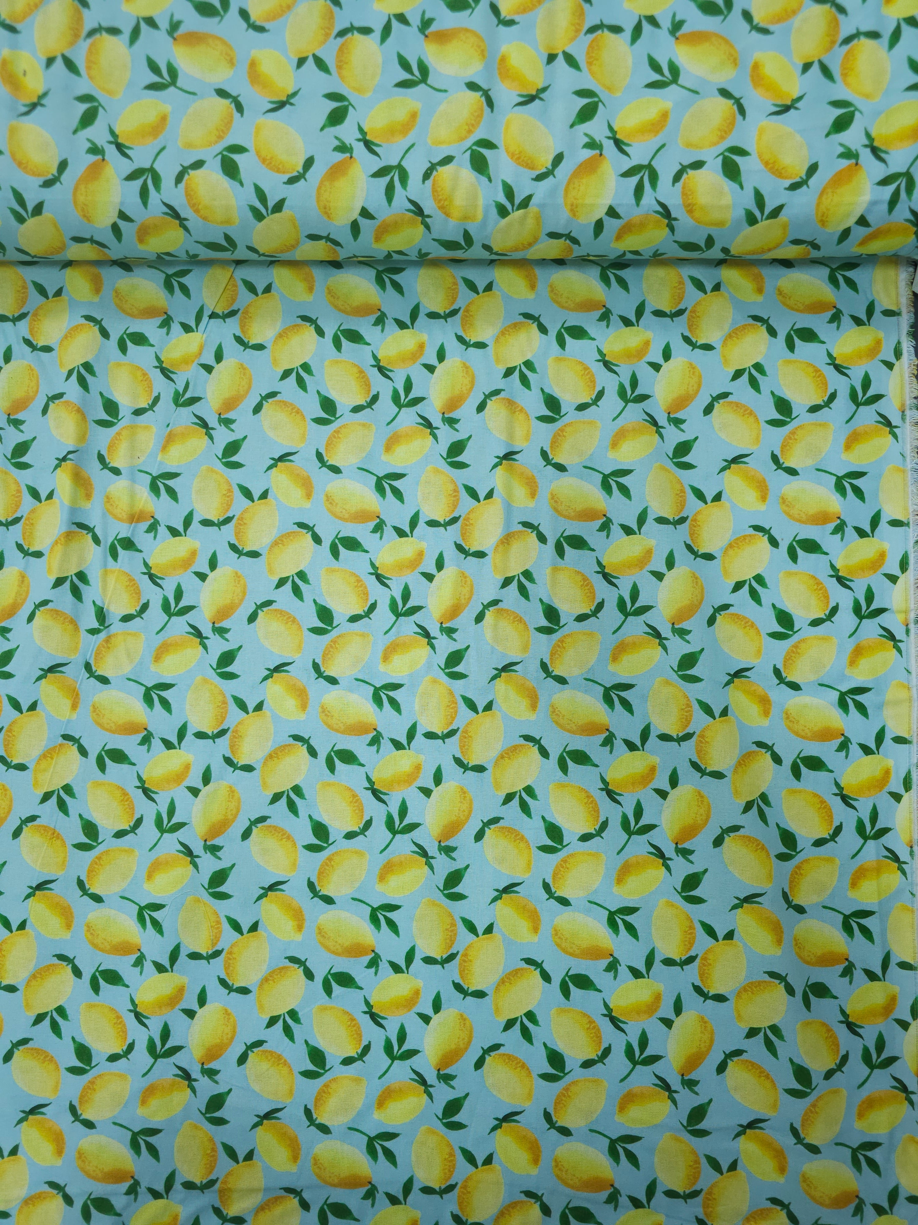 Blue/Yellow Summer Lemon 100% Cotton