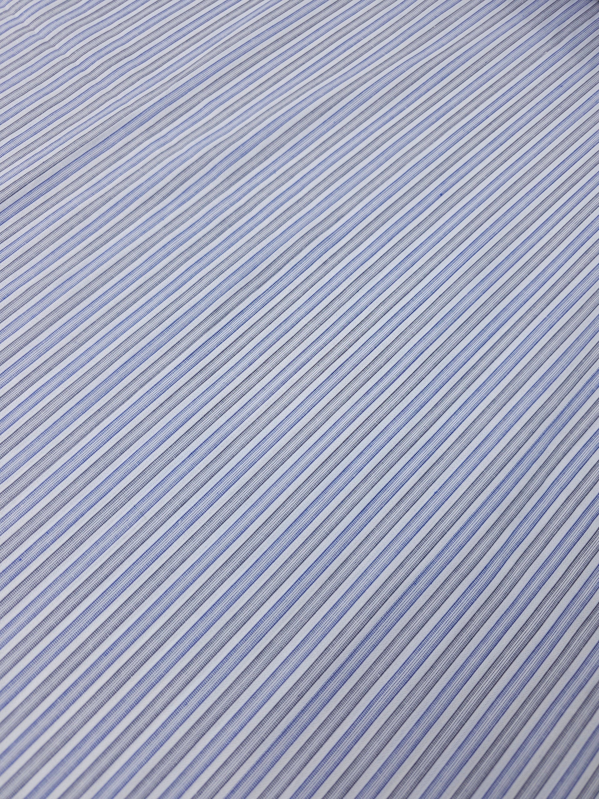 Ink Blue/Grey Stripe 100% Cotton