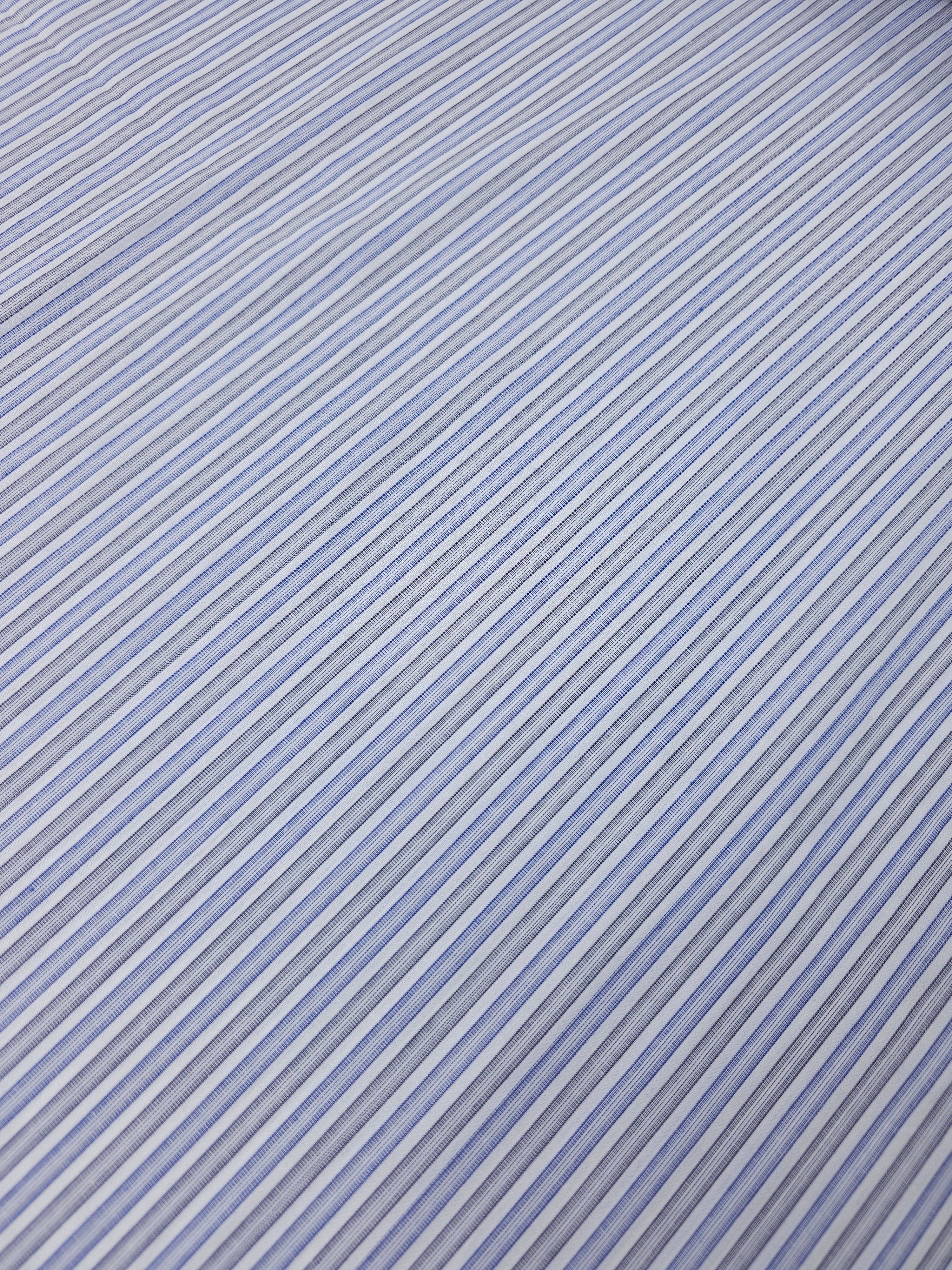 Ink Blue/Grey Stripe 100% Cotton