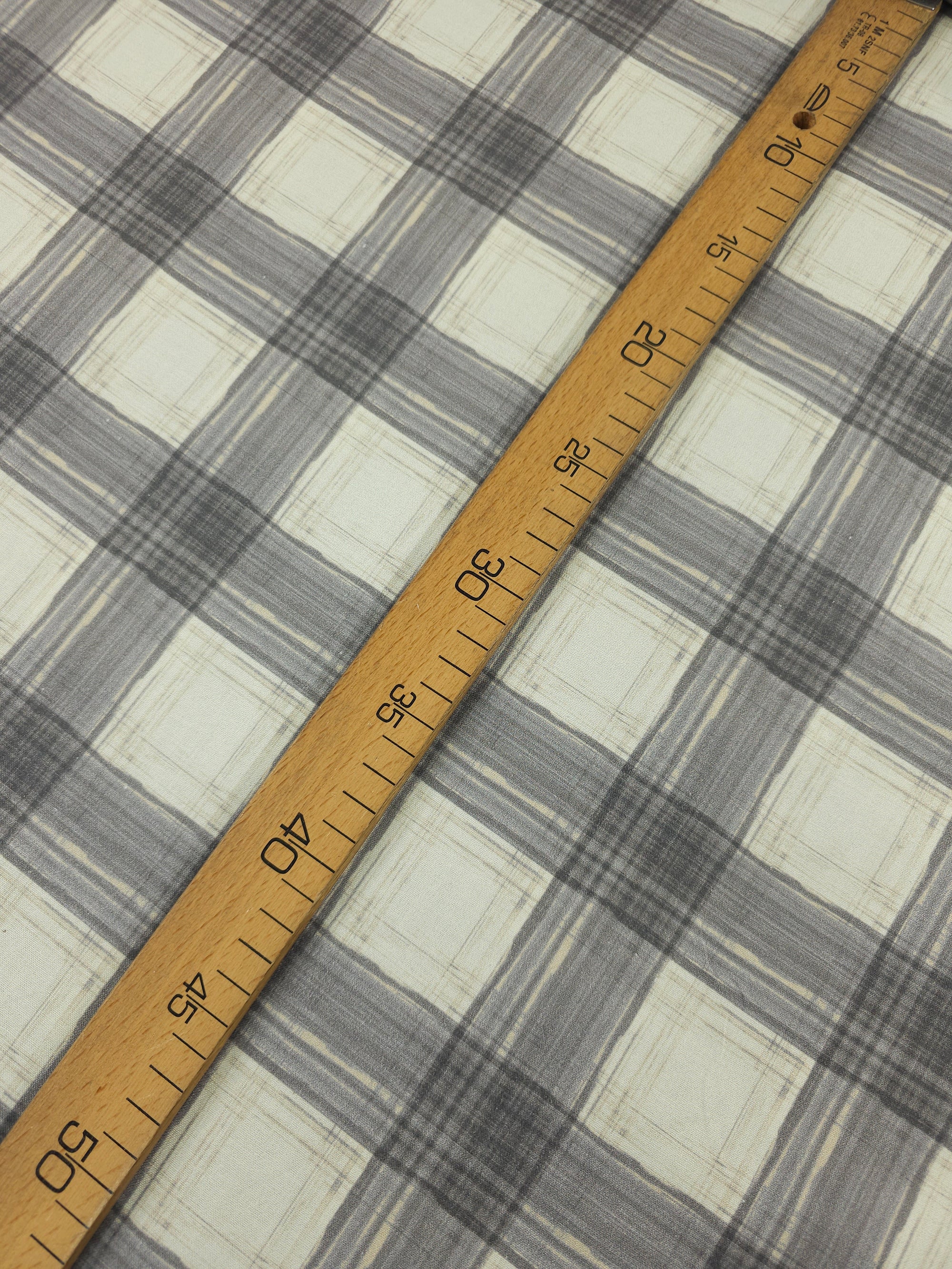 Grey/Cream Retro Tartan 100% Cotton