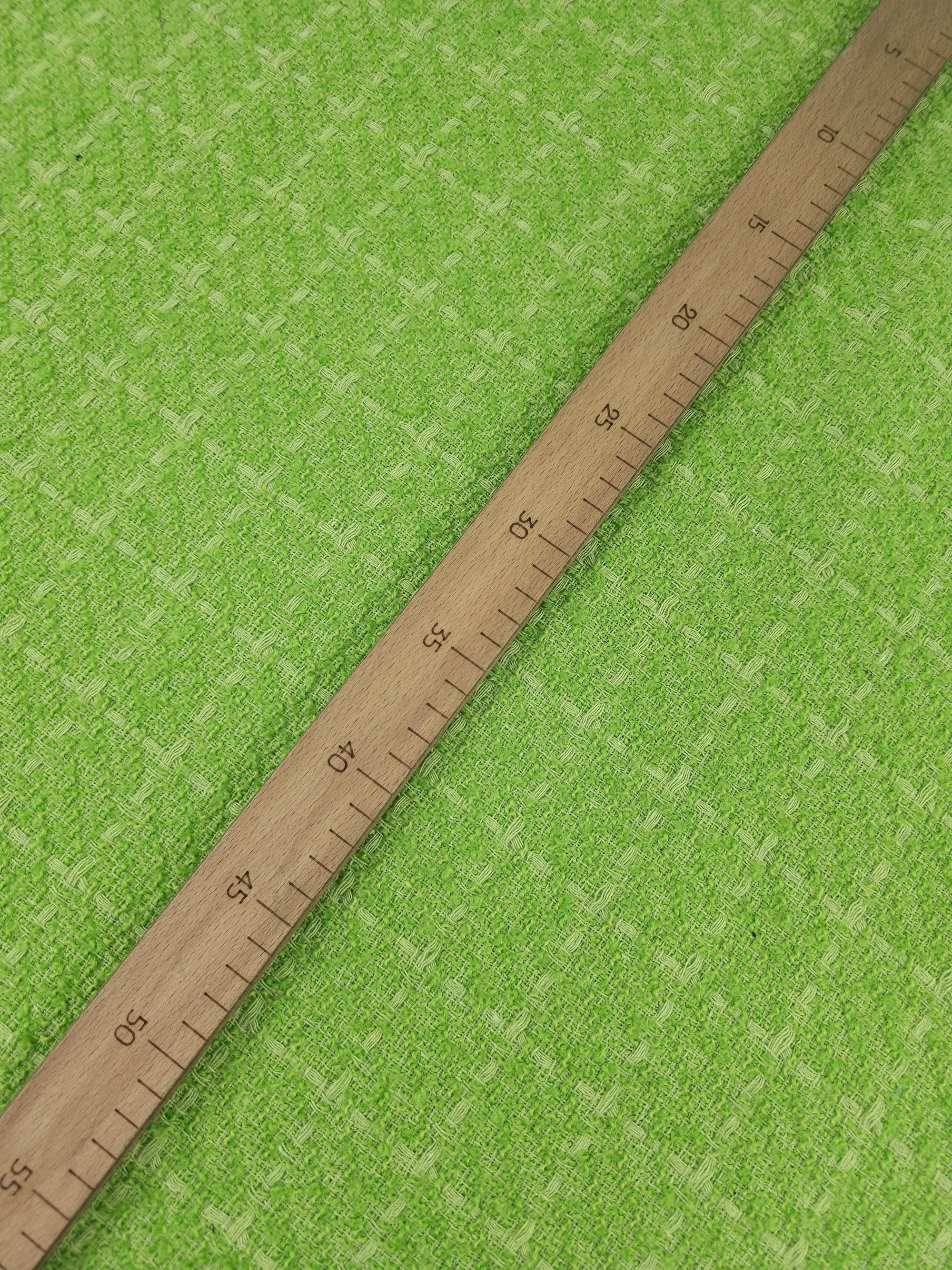 Lime Green Square Check Boucle