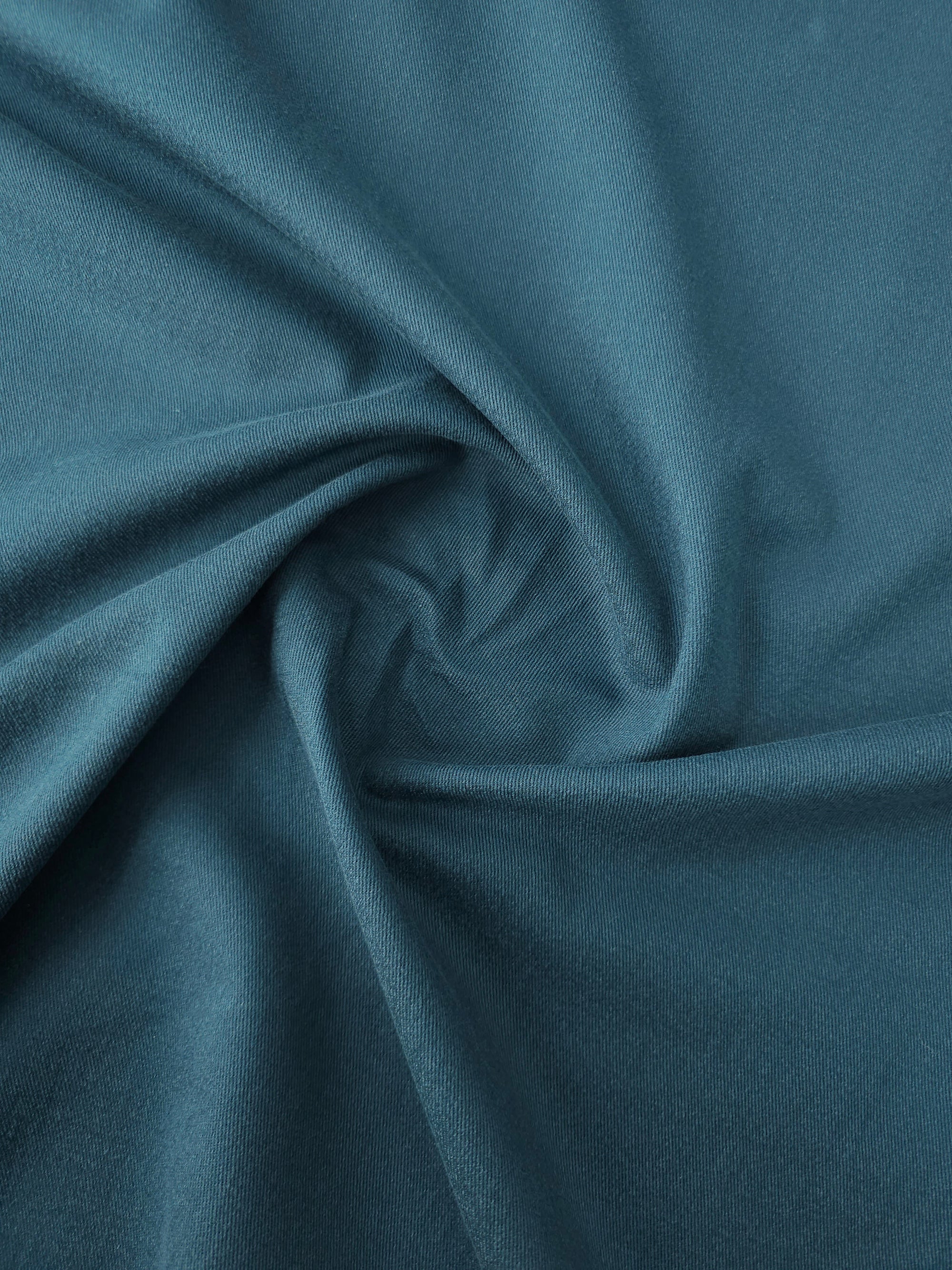 Teal Blue Lightweight Brushed Cotton Twill
