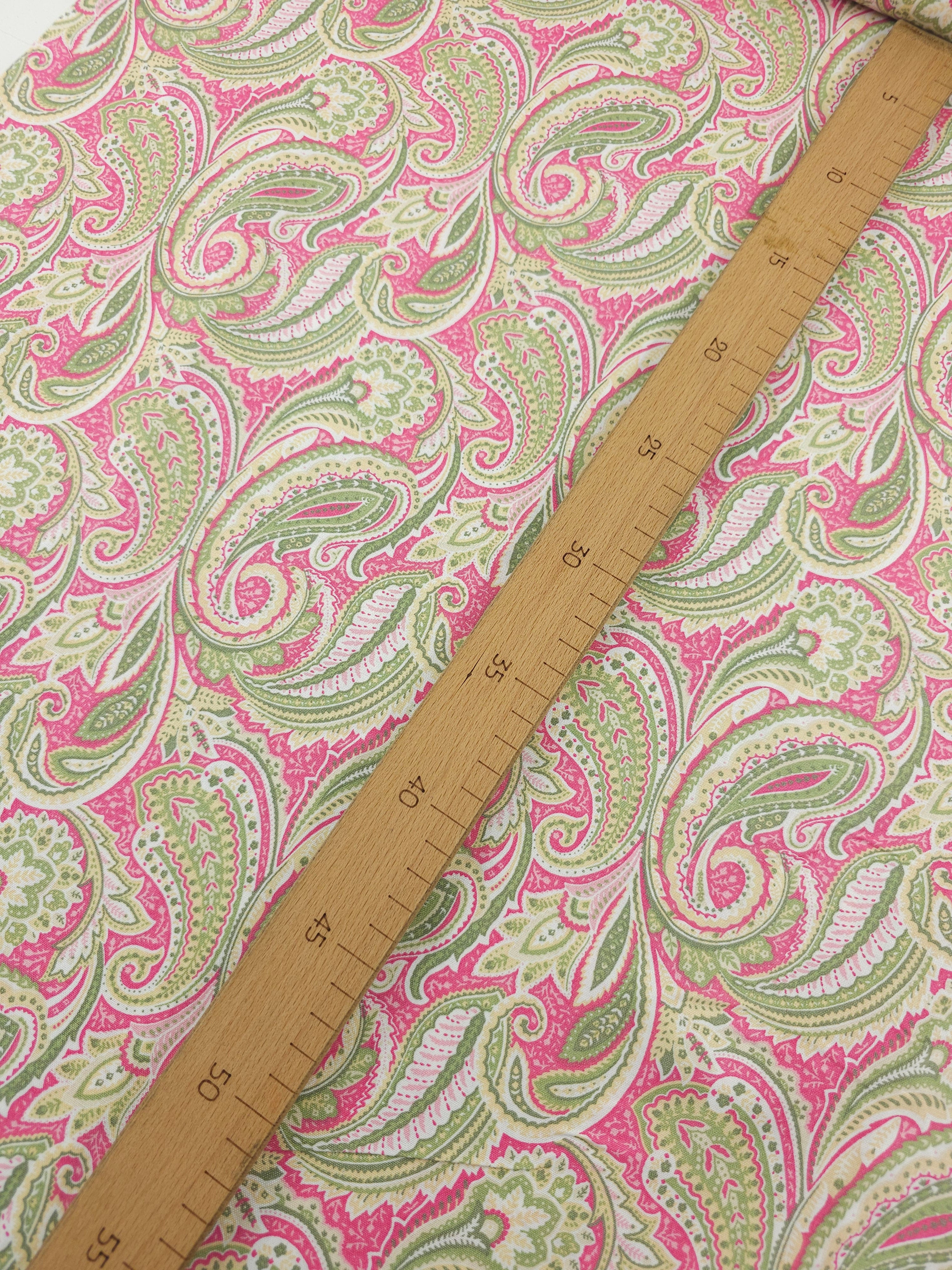 Pink/Sage Paisley 100% Cotton