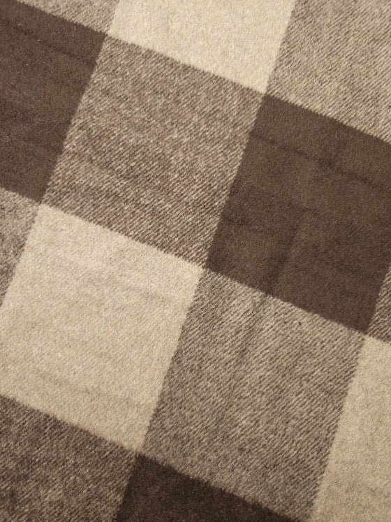 Brown Check Medium-Weight Soft Wool Mix