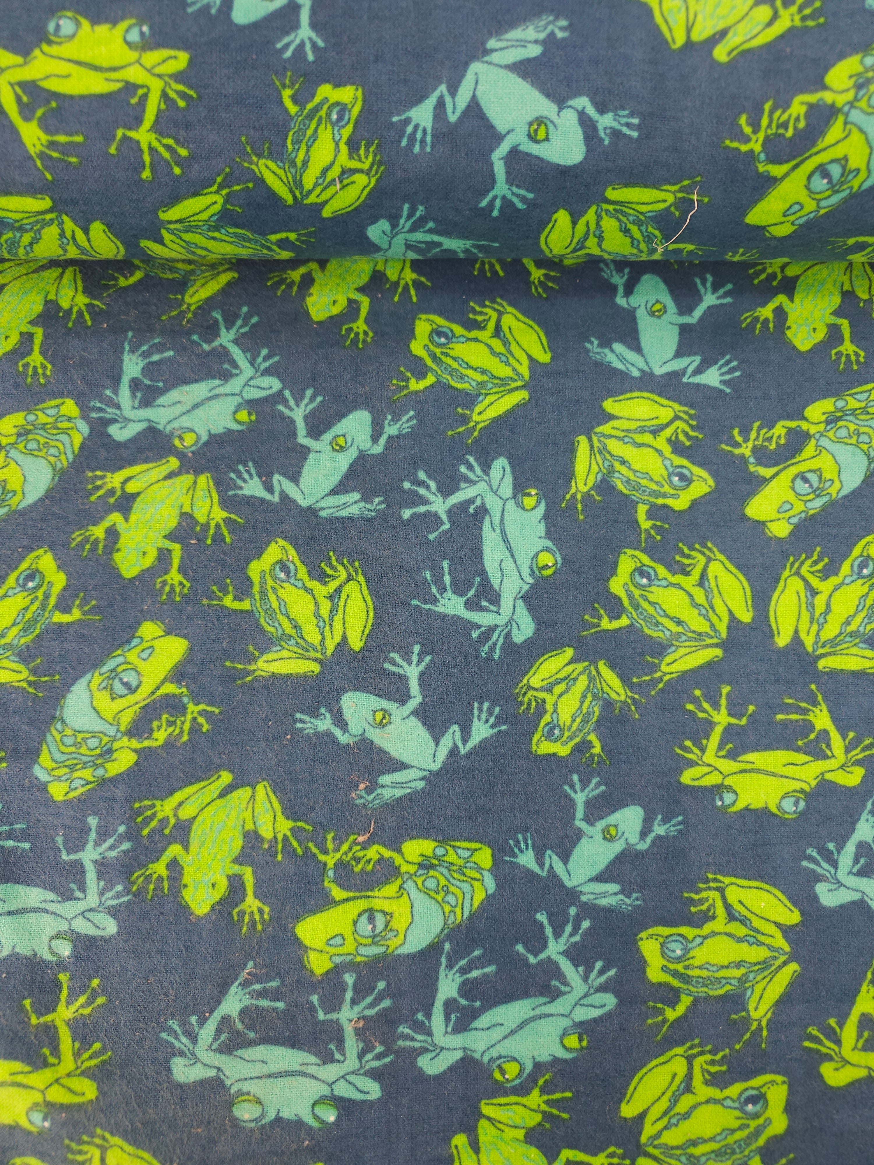 Jumping Frogs Lightweight Flannel Cotton