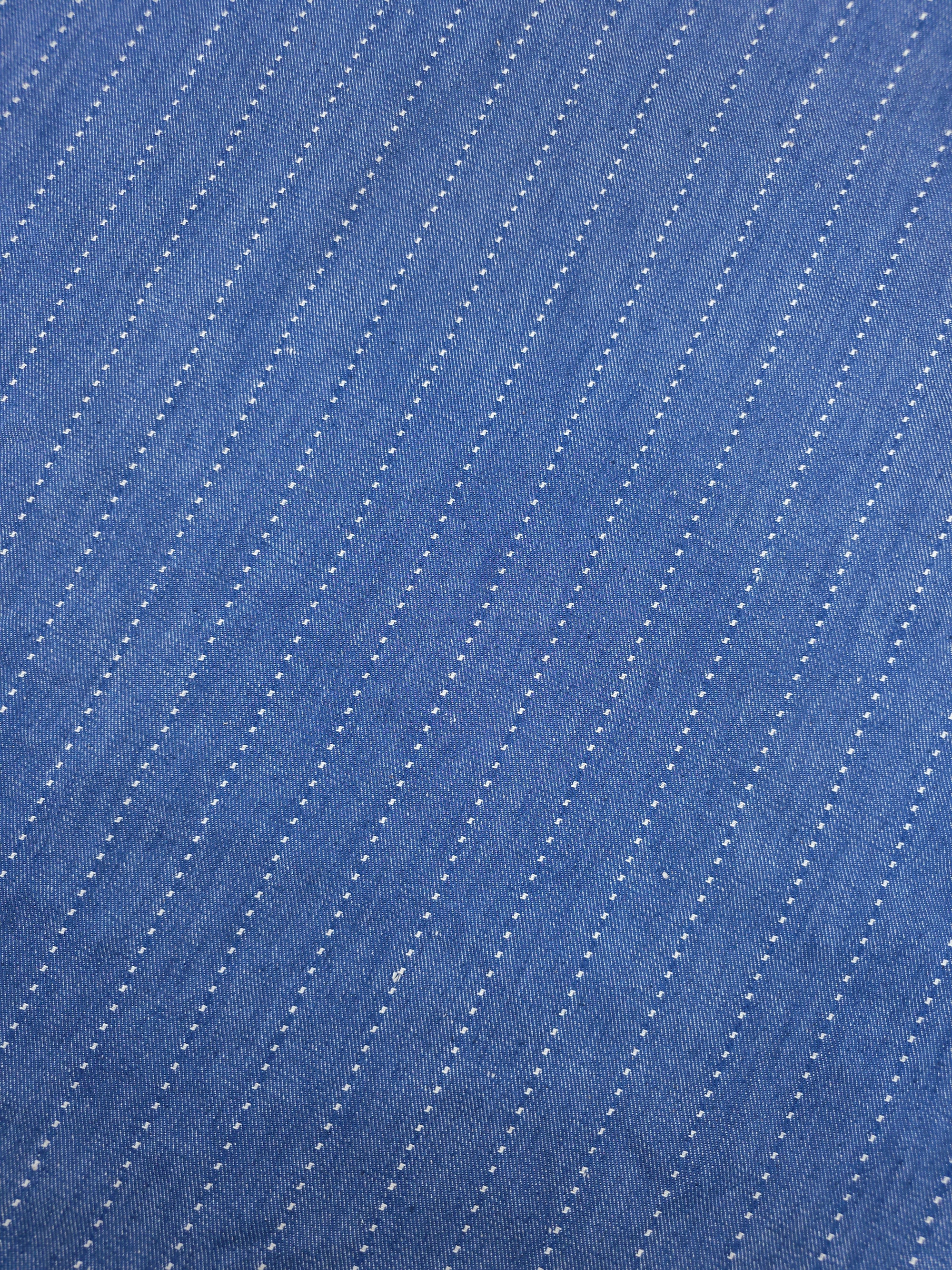 Washed Blue Dotty Track Stripe Denim