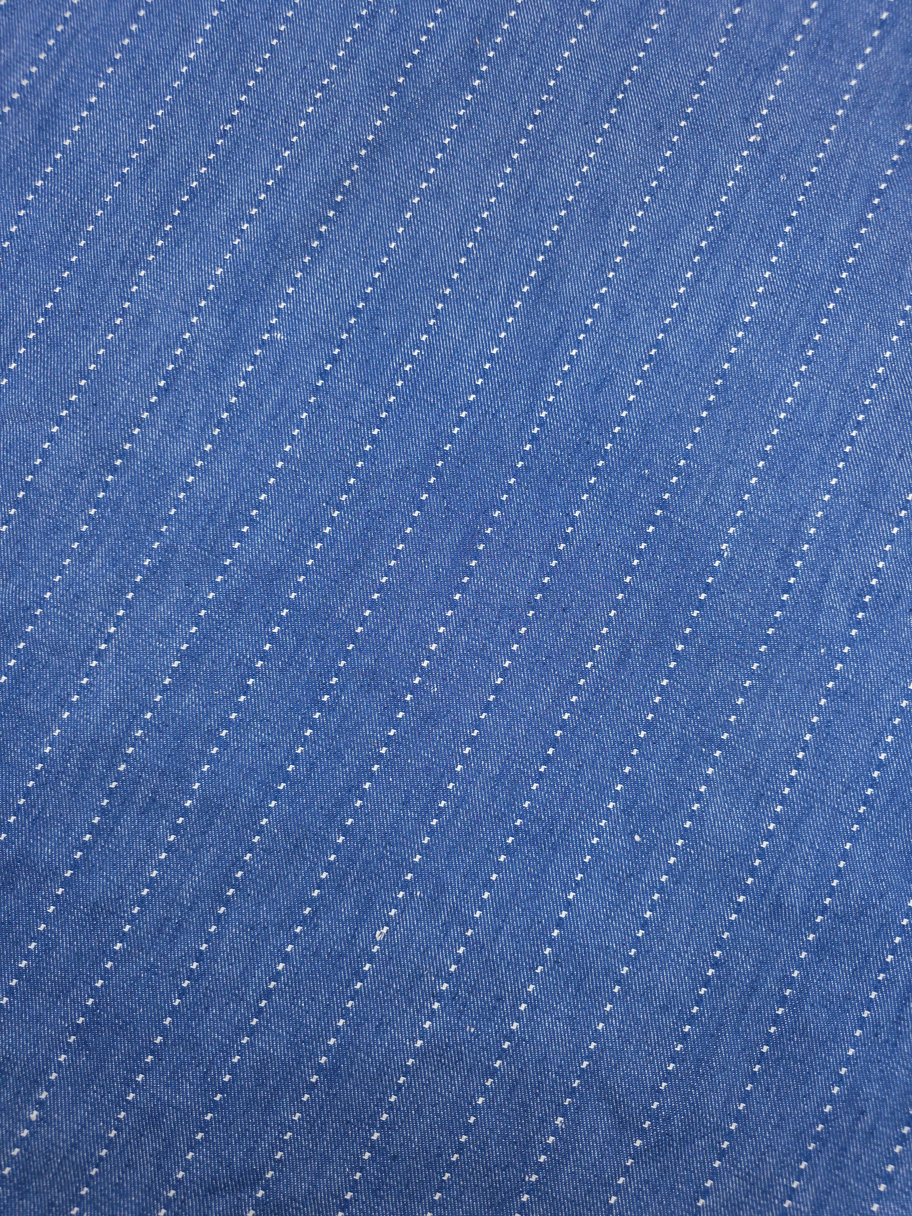 Washed Blue Dotty Track Stripe Denim
