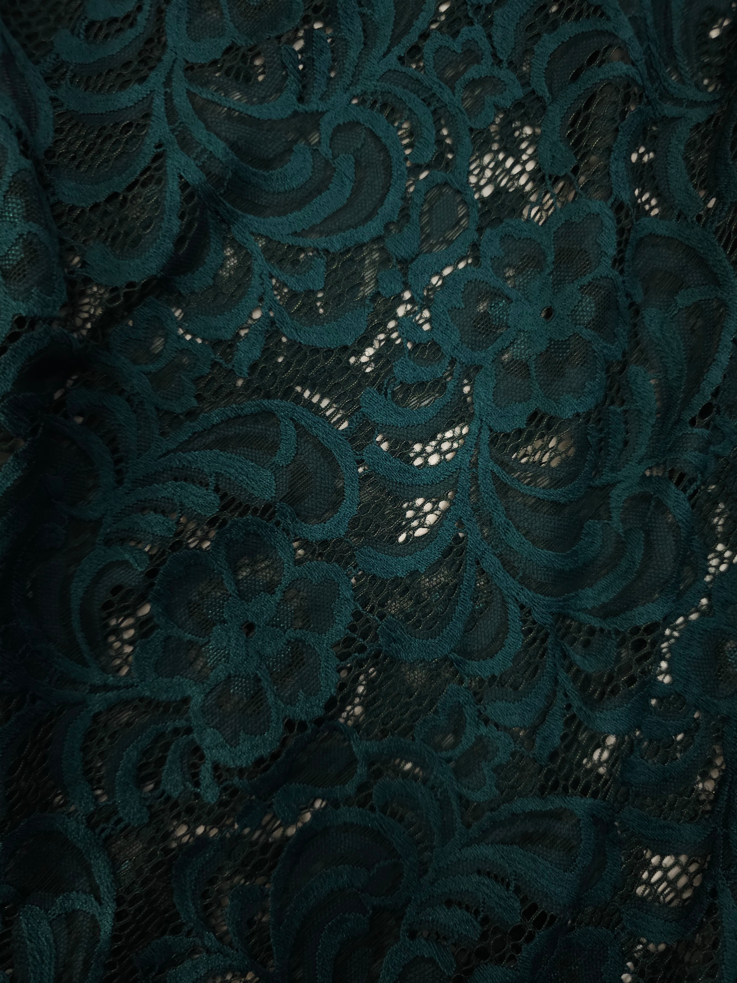 Green Poly Stretch Lace - 2.85m Piece