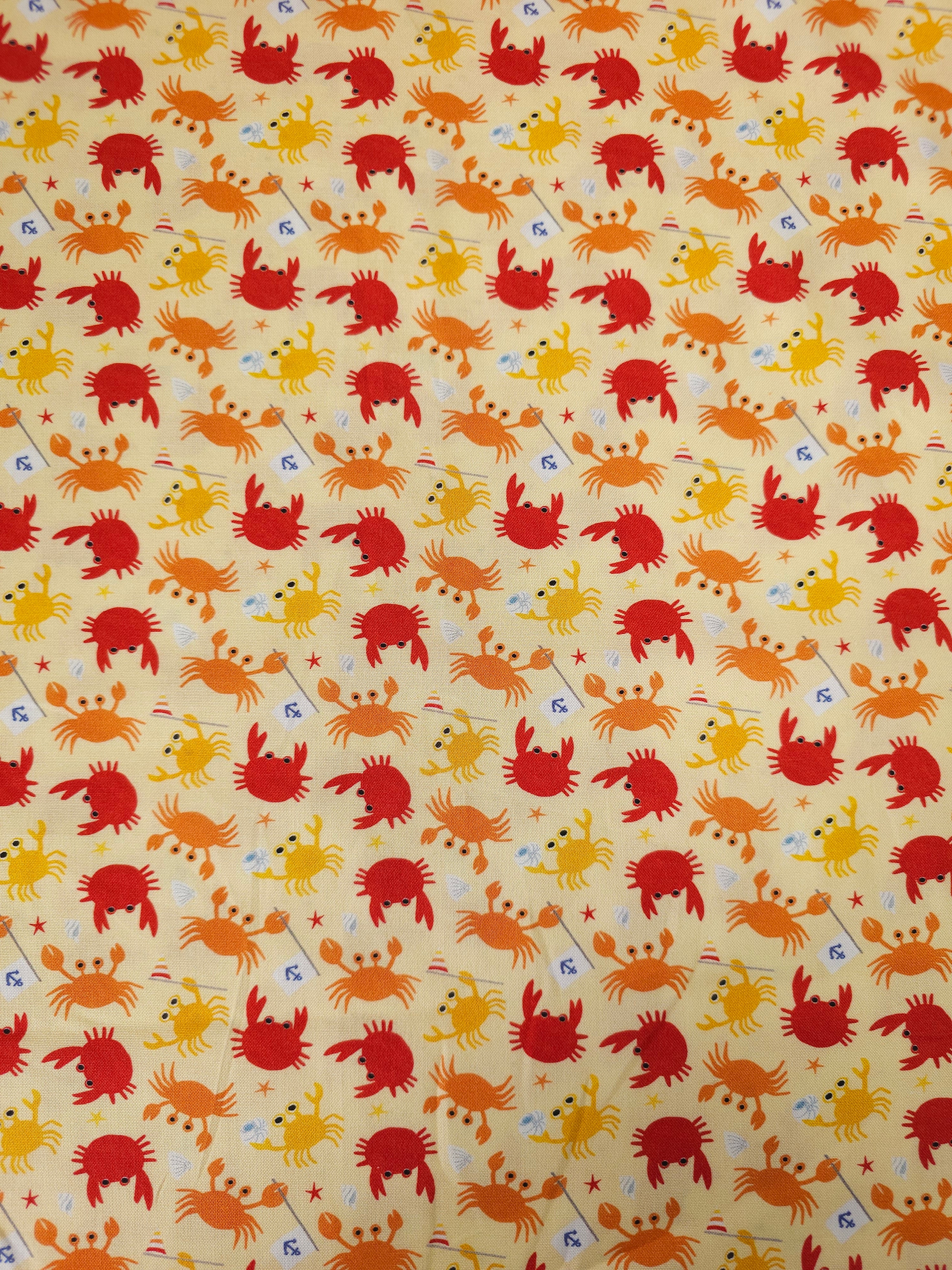 Crab Party 100% Cotton