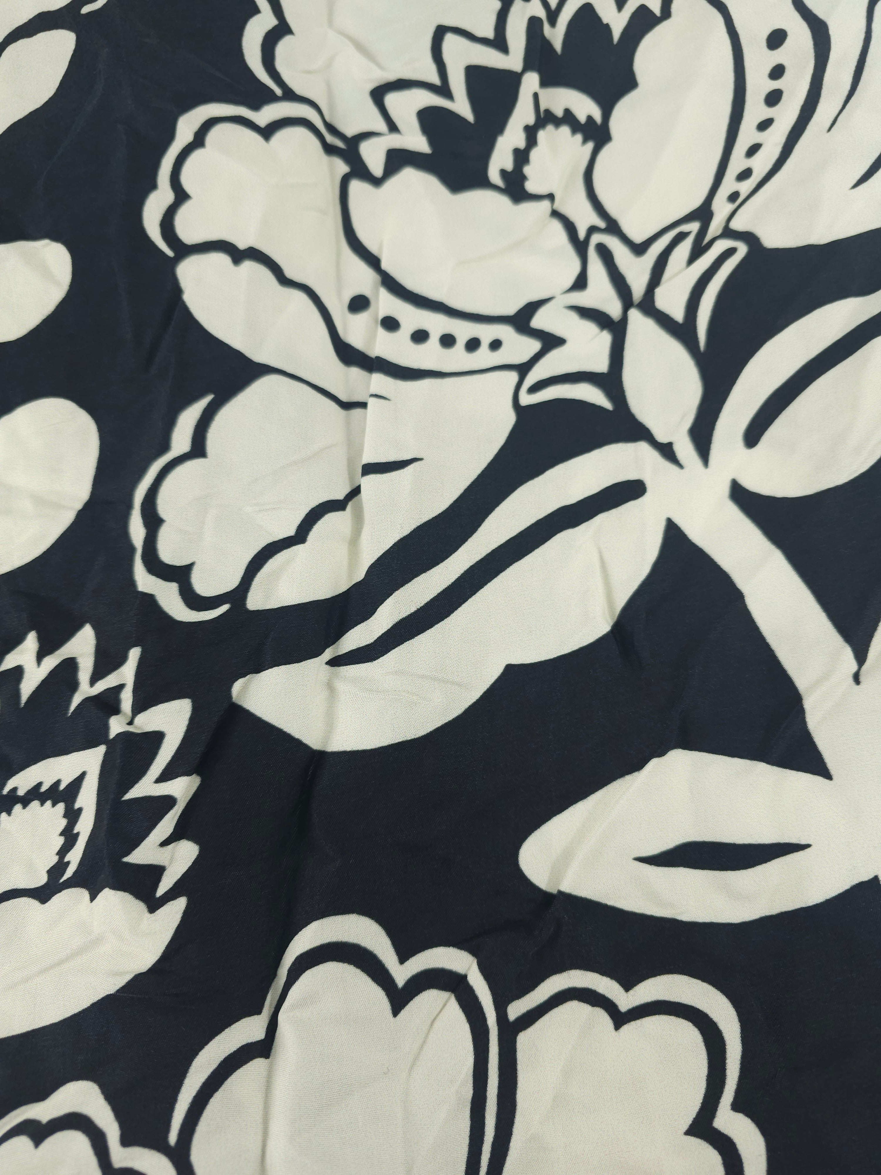 Dark bold floral Viscose sateen- 3m piece