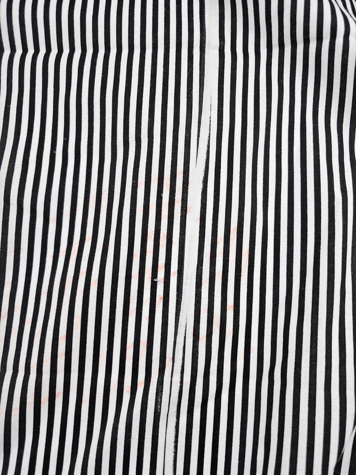 Black & White Striped Cotton (Defect)  - 4.5m Piece
