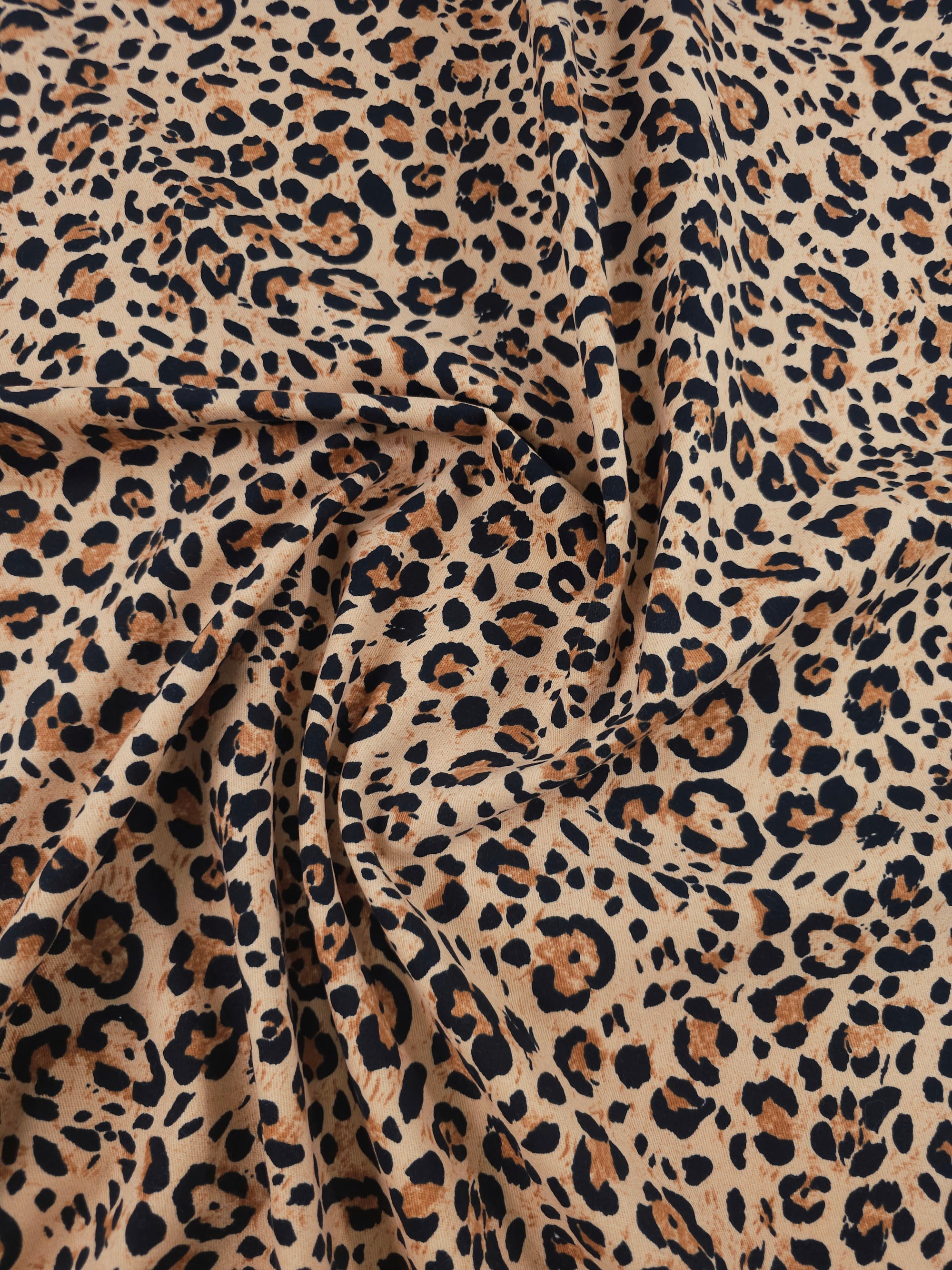 Orangey Peach Leopard Denim