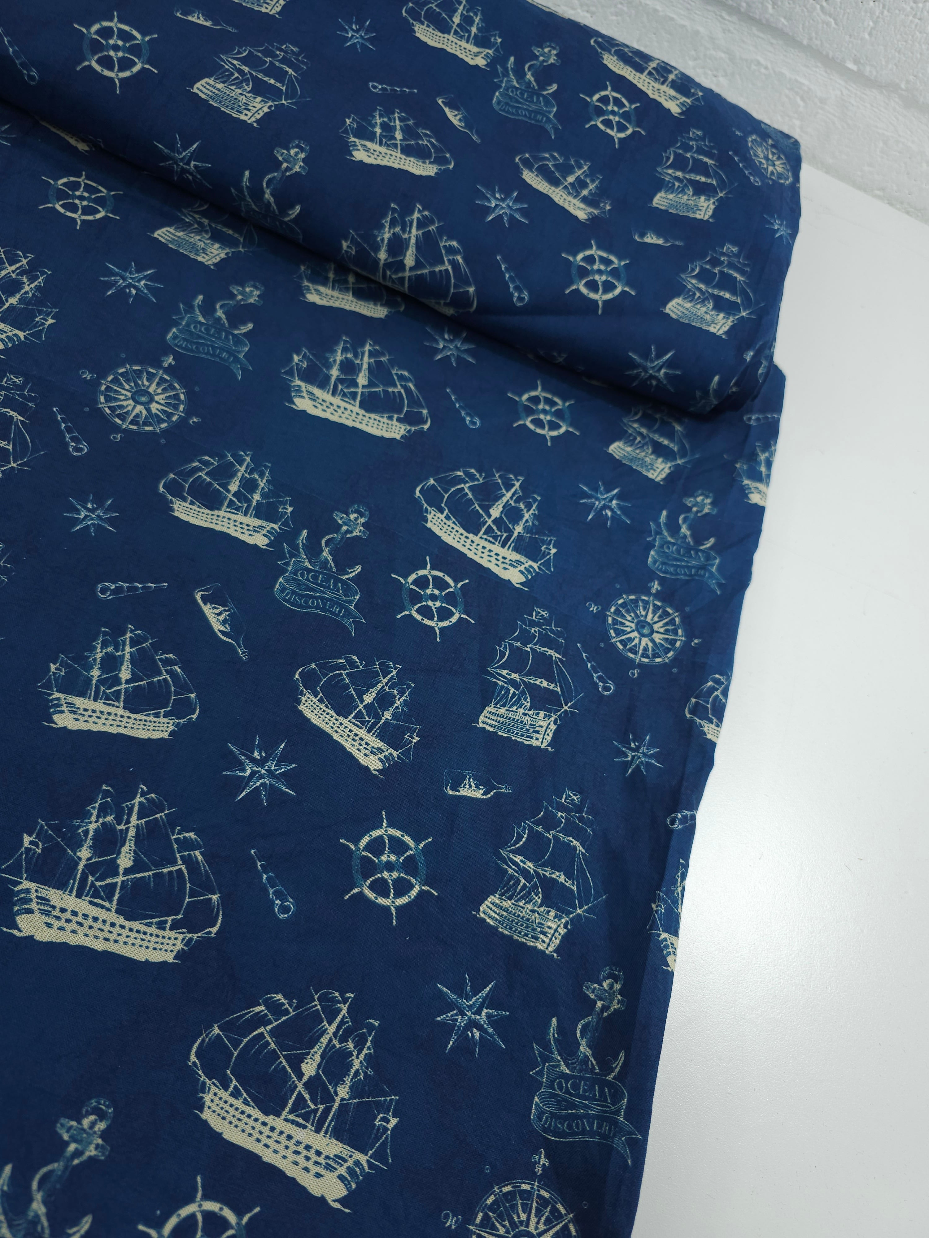 Navy Sailor Ship 100% Cotton